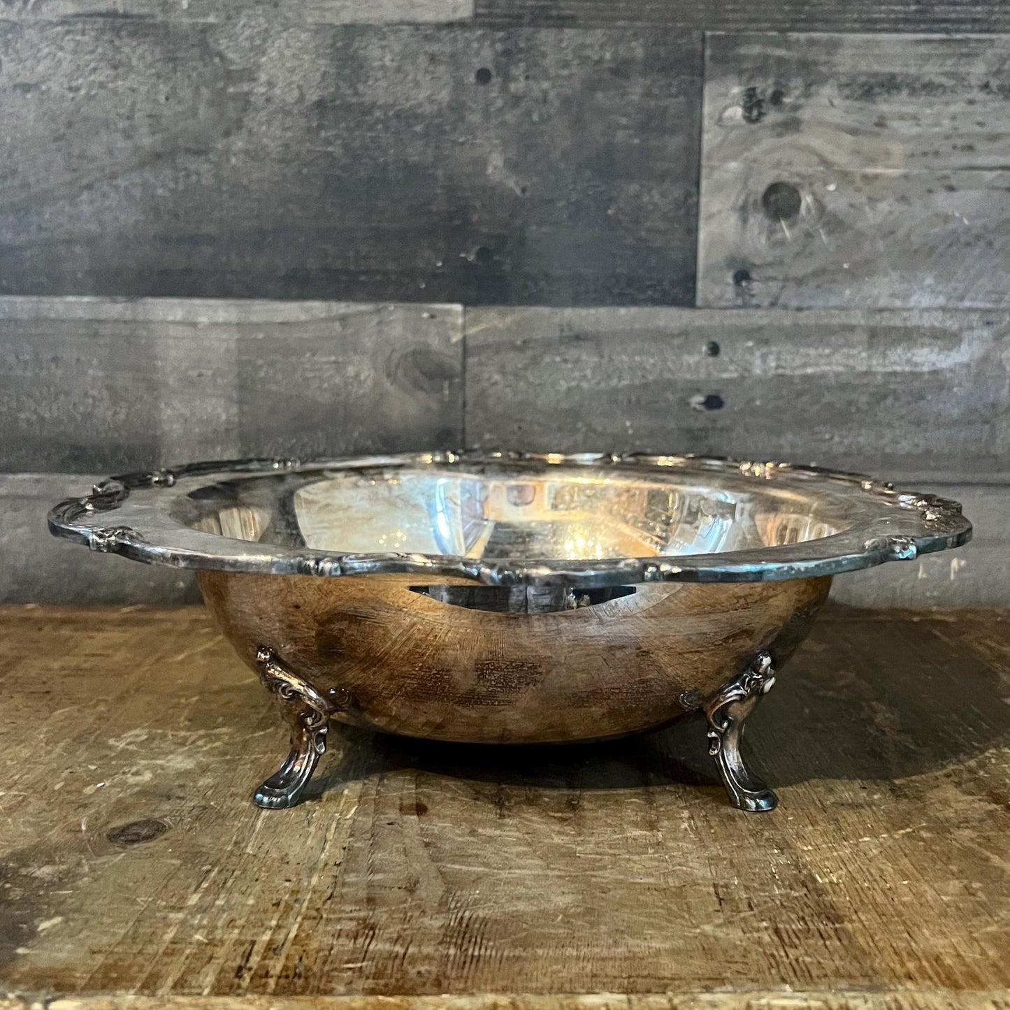 Vintage Silverplated 1847 Rogers Bros Reflection Footed Bowl