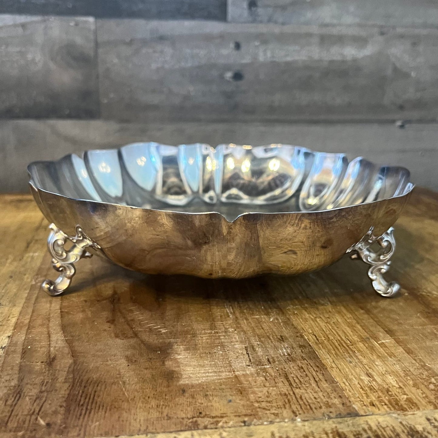 Vintage WM A Rogers Silverplated Round Footed Serving Dish