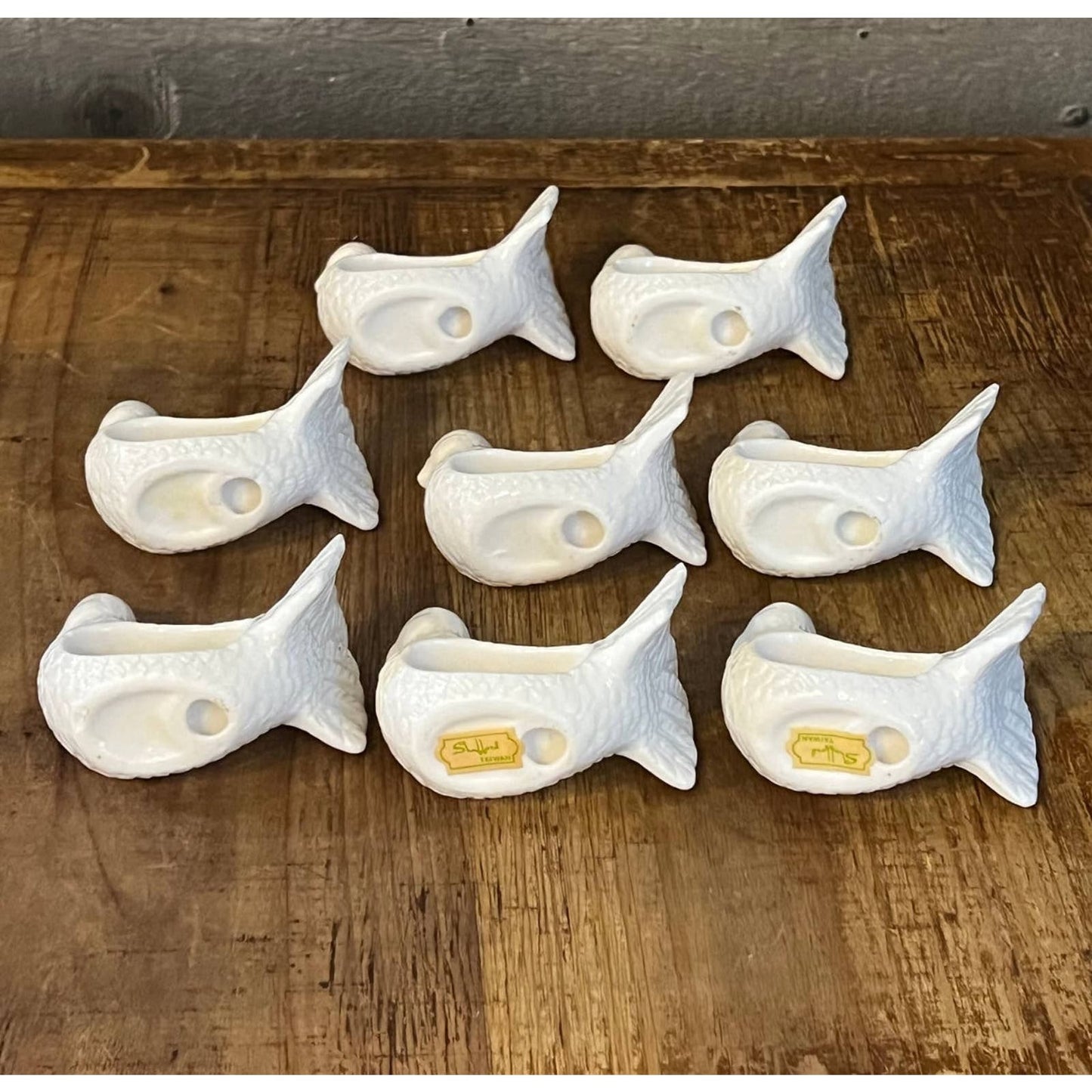 Stafford white porcelain bird napkin holders - set of 8