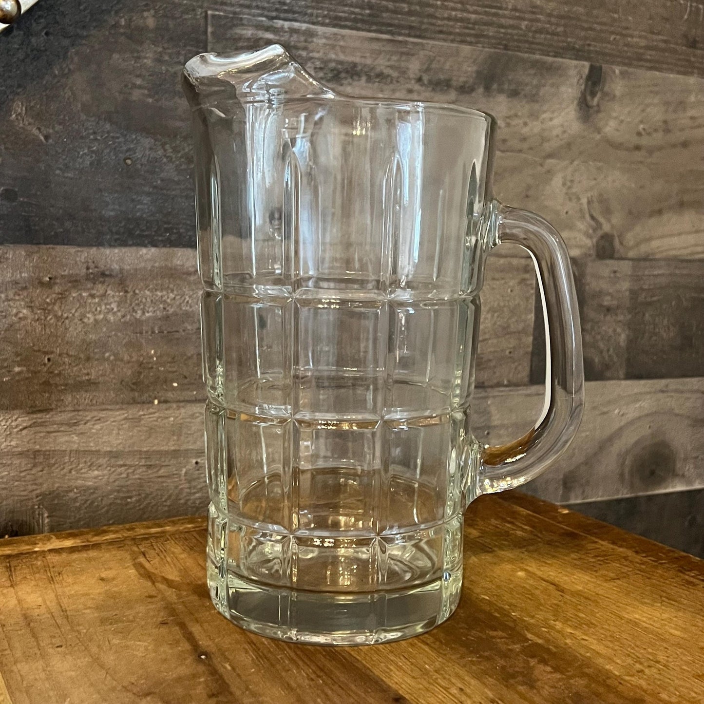 Vintage Anchor Hocking Tartan Manchester Clear Glass Pitcher
