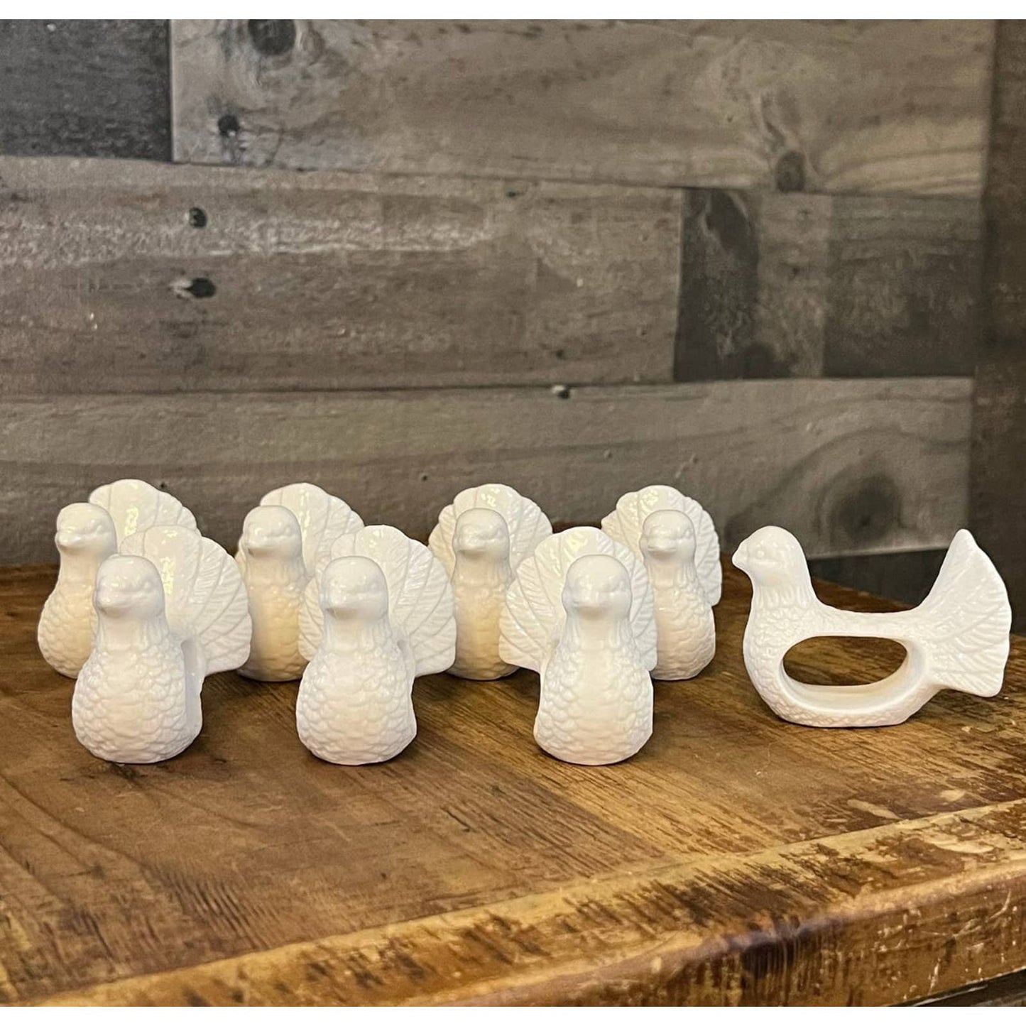 Stafford white porcelain bird napkin holders - set of 8