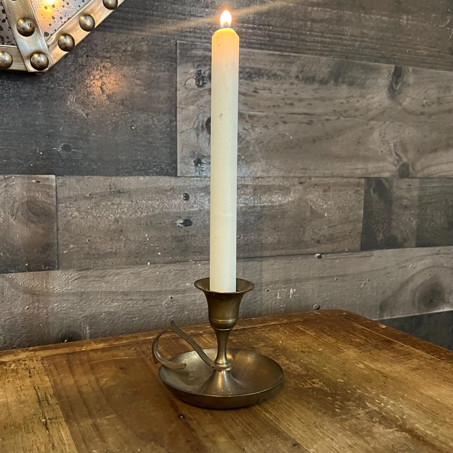 Vintage Brass Chamberstick Candlestick Holder
