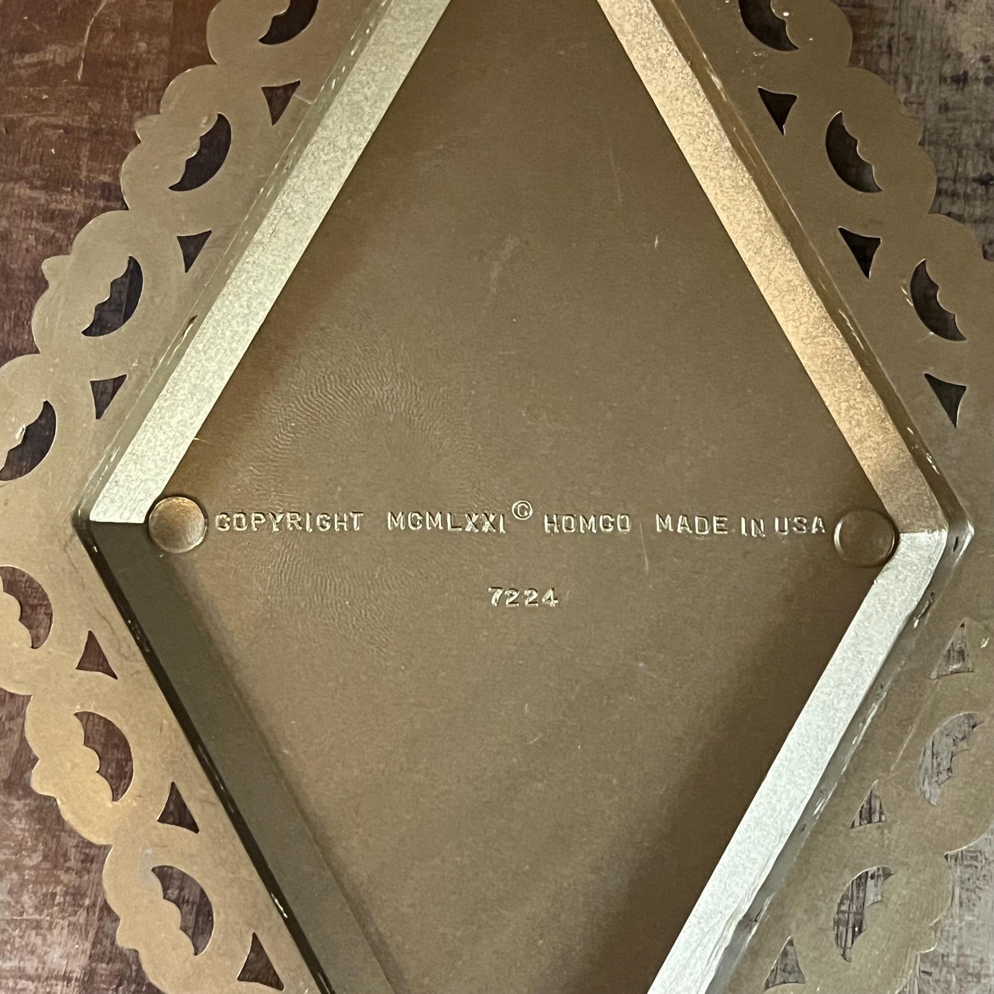 Vintage Homco Diamond Shaped Gold and Beige Tone Wall Plaques - Set of 3