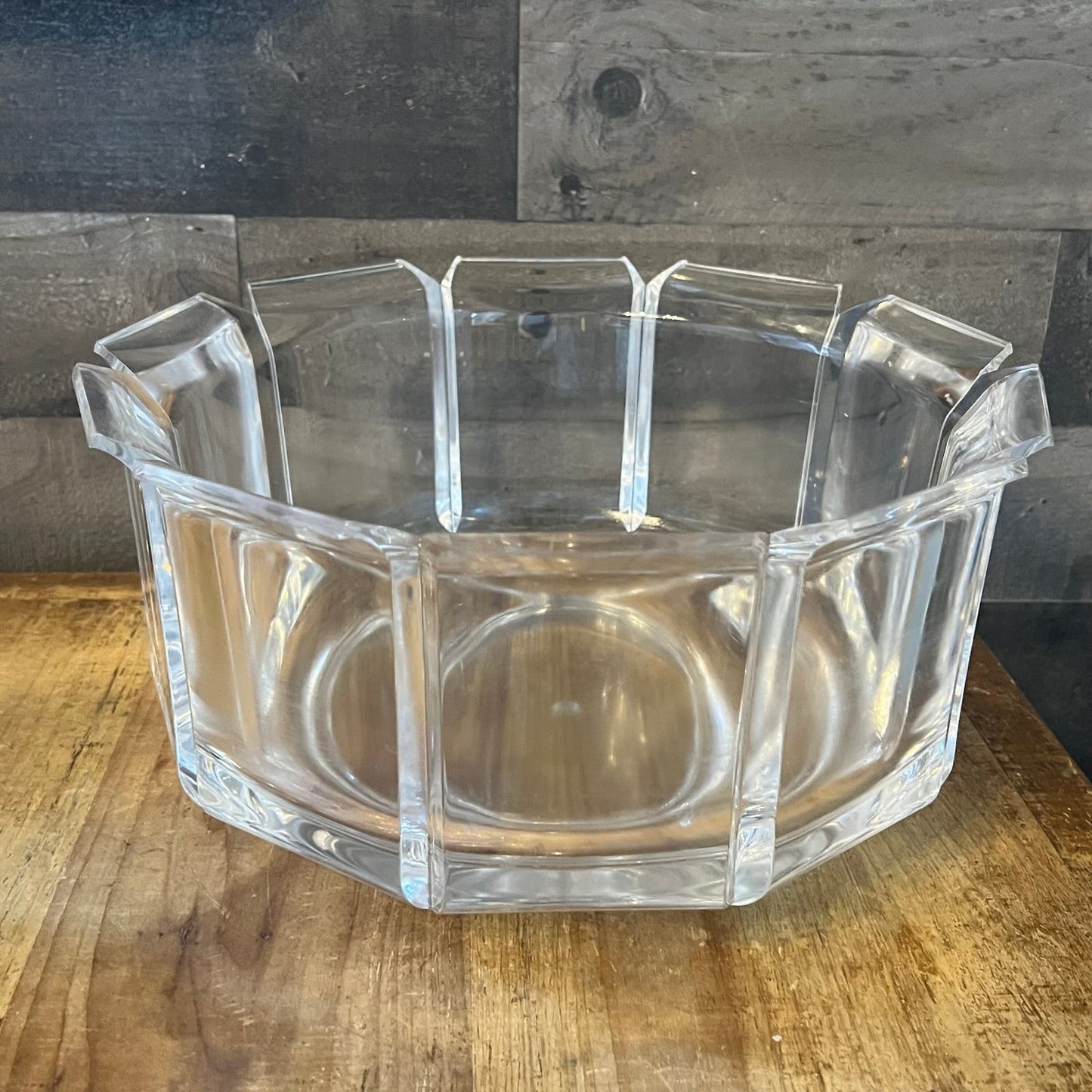 Vintage MCM 1970s Grainware Angular Regal Lucite Bowl by William Bounds