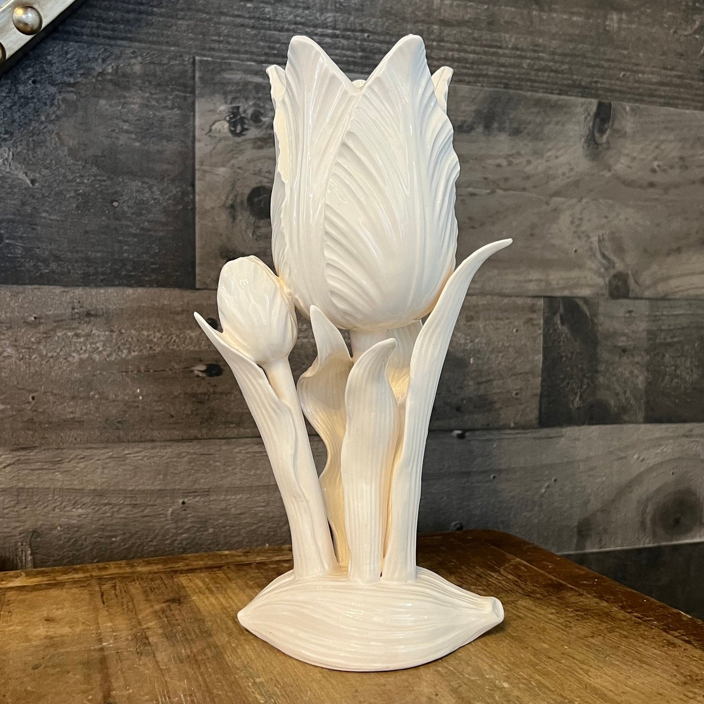 Vintage Fitz and Floyd Inc MCMLXXVI Porcelain Tulip Candlestick Holder