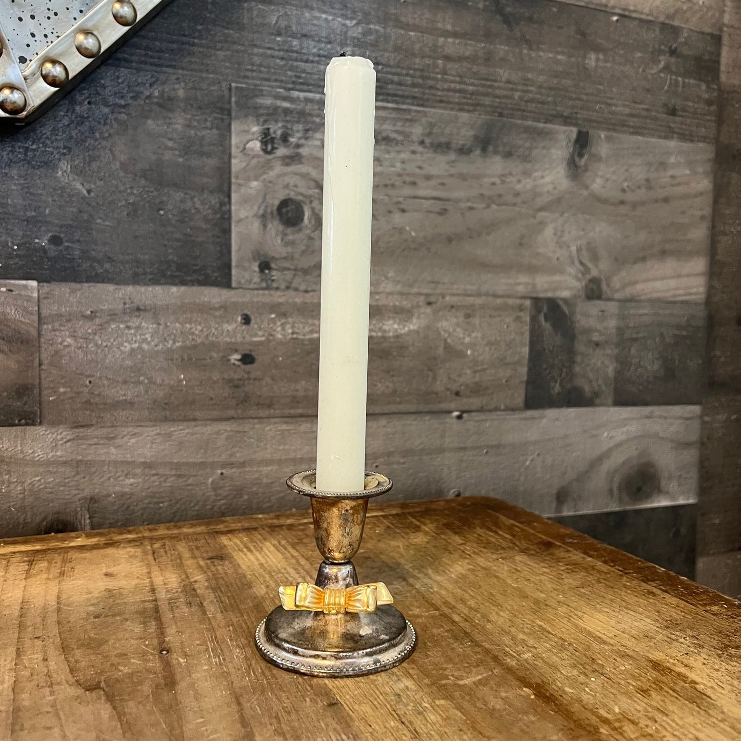 Vintage Silverplated Bow Candlestick Holder