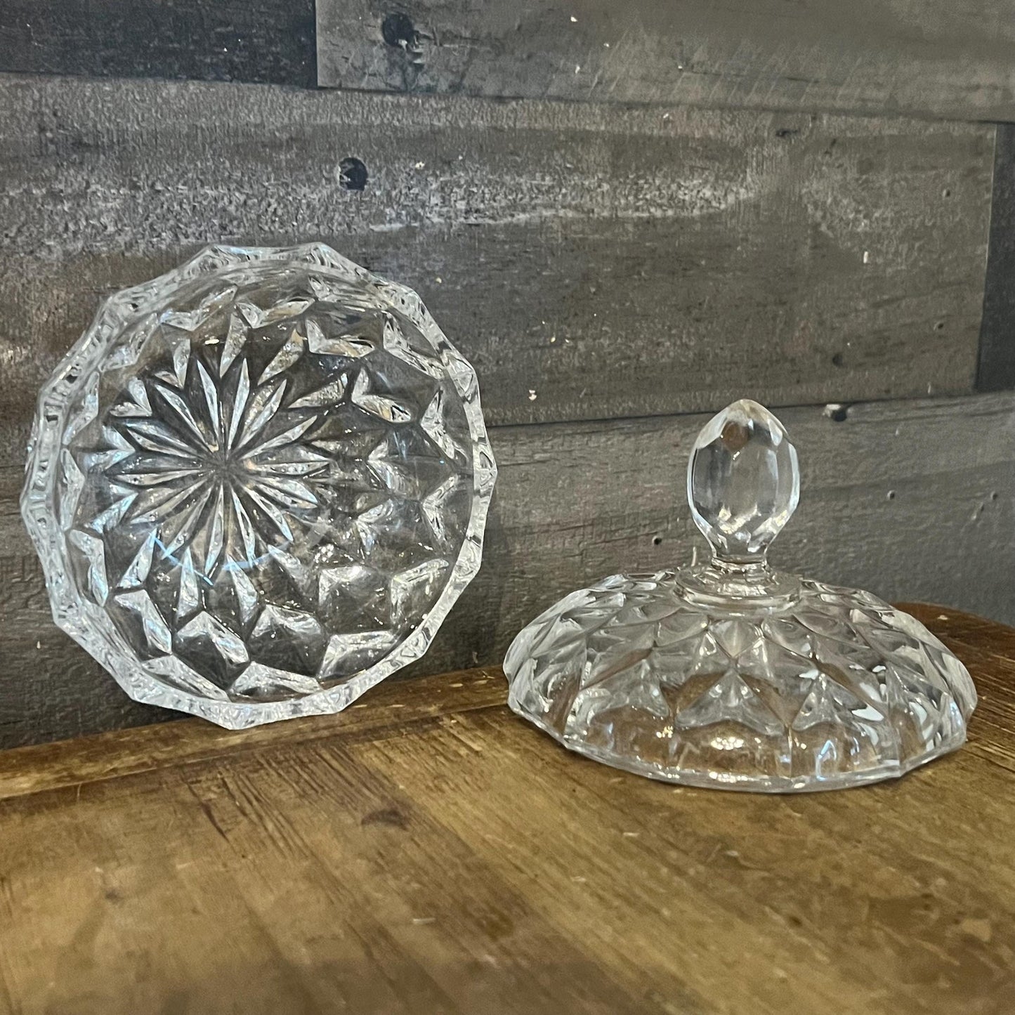 Vintage Crystal Lidded Trinket Dish