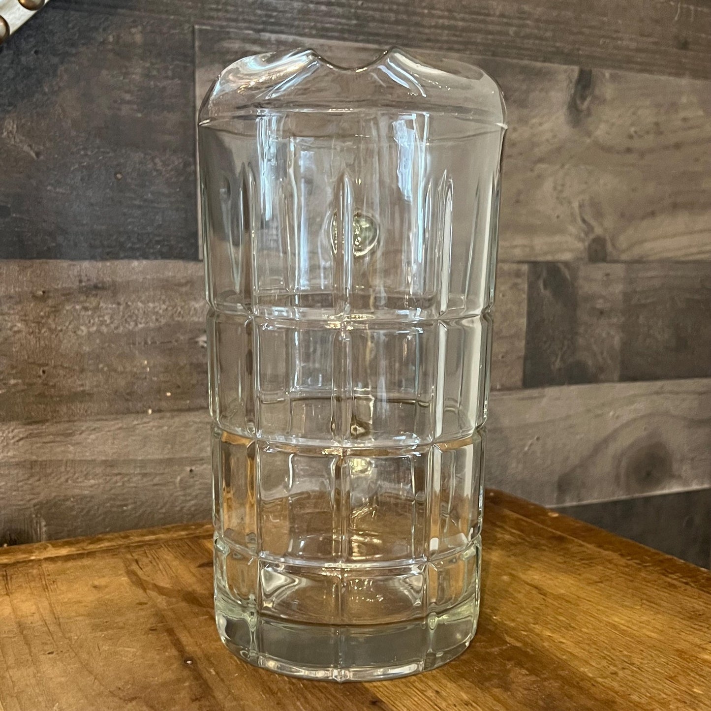 Vintage Anchor Hocking Tartan Manchester Clear Glass Pitcher