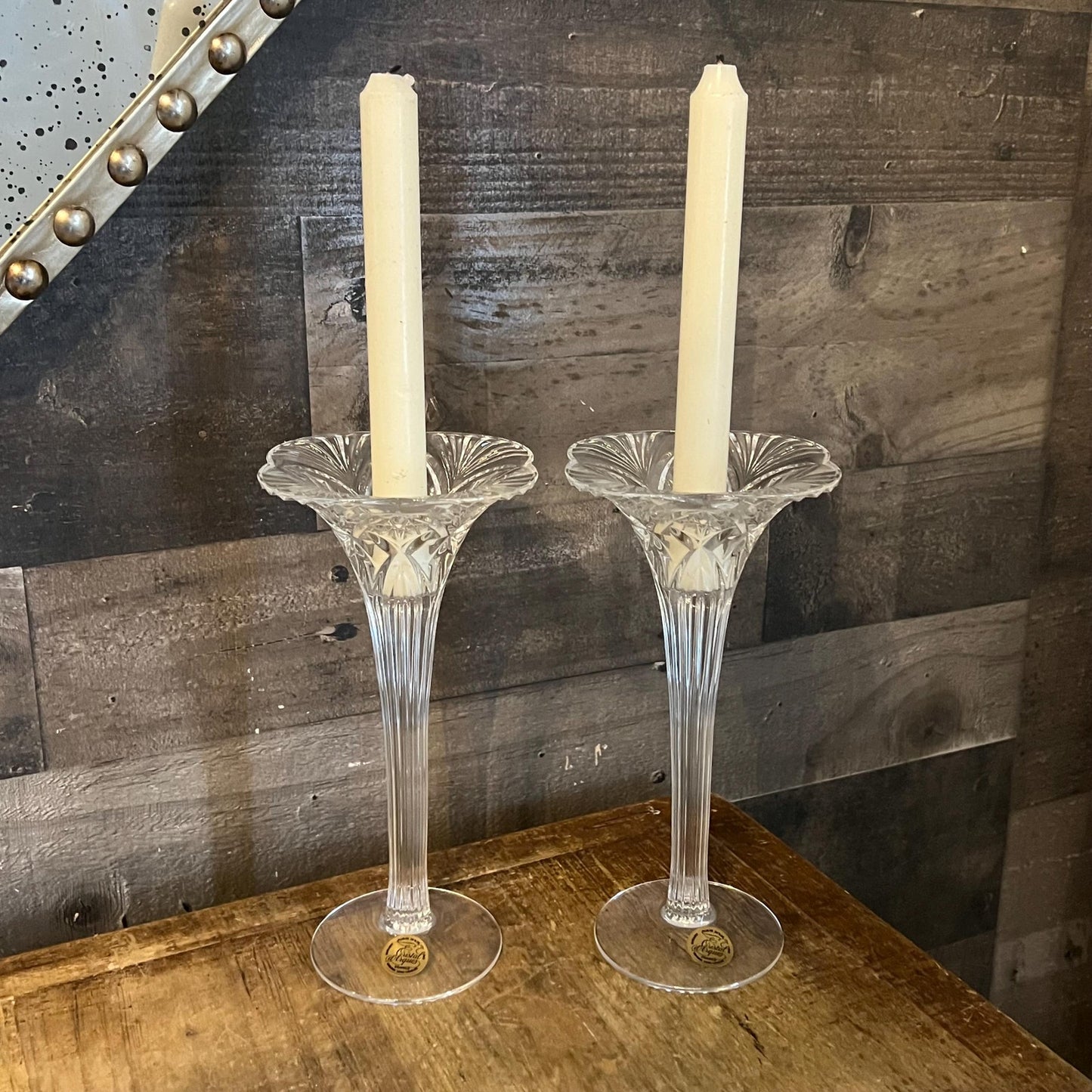 Cristal D’Aqrues Vincennes Crystal Candlestick Holders - Pair