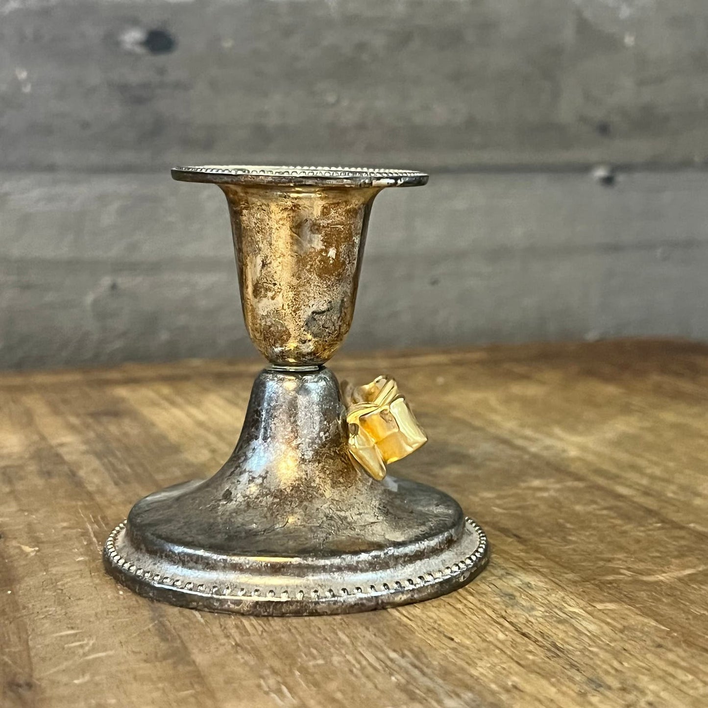 Vintage Silverplated Bow Candlestick Holder