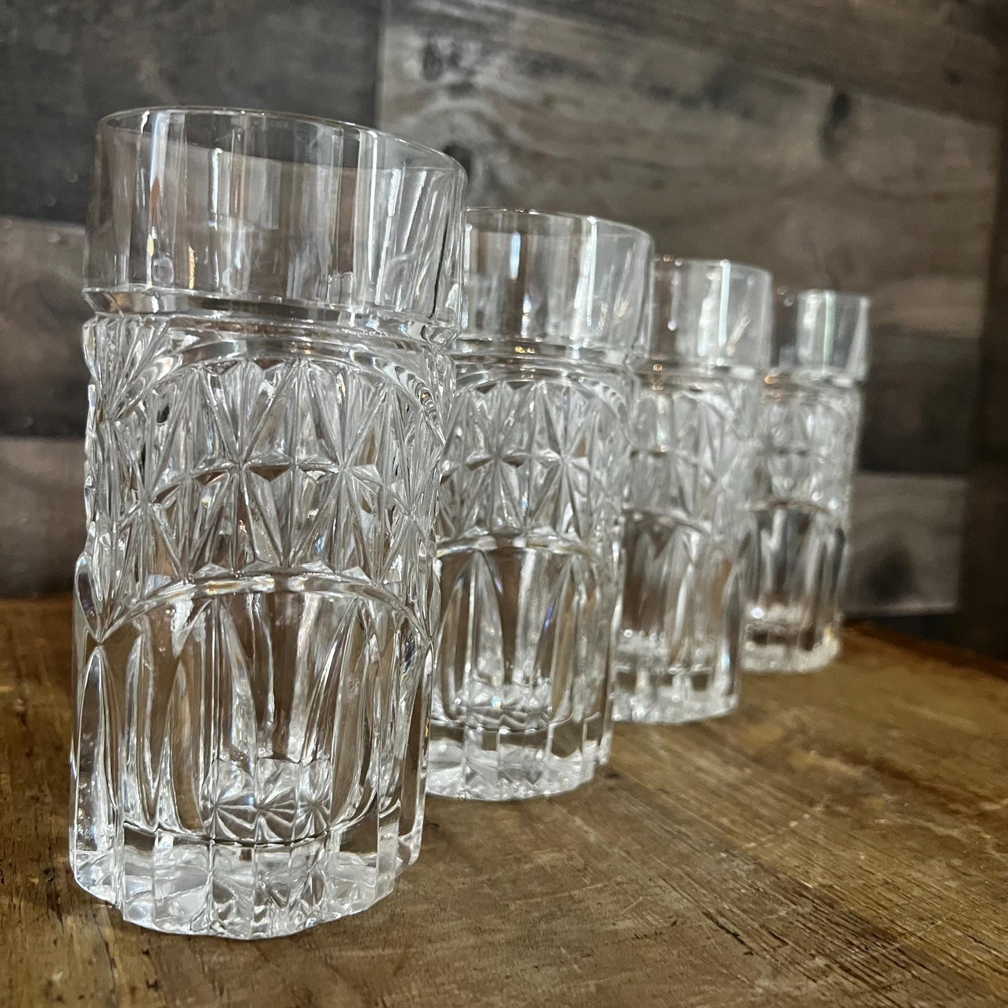 Crystal D’Adriana Luna Highball Tumbler Glasses - Set of 4