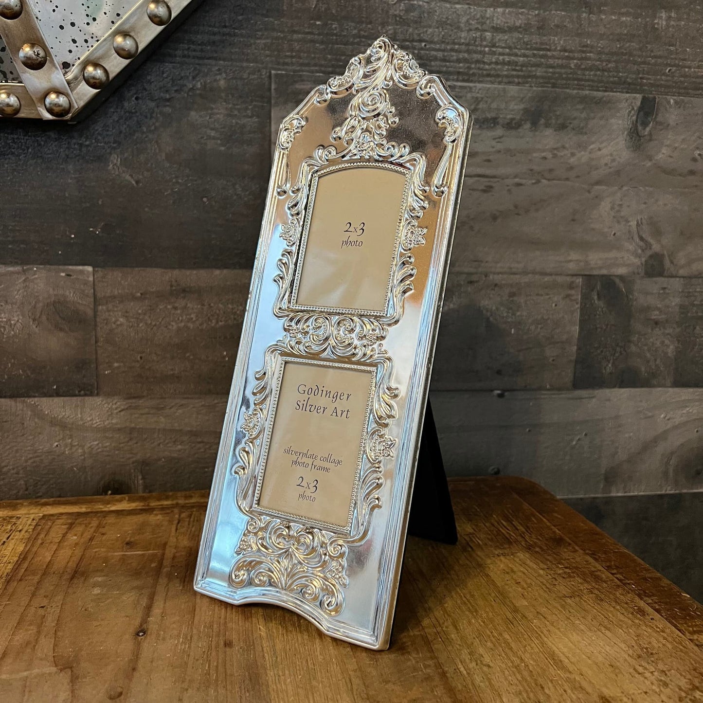 Vintage Godinger Silver Silverplated Ornate Double Table Picture Frame