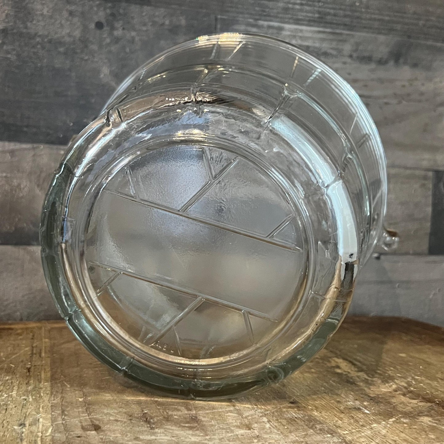 Vintage Anchor Hocking Large Glass Apple Bushel Ice Bucket - Vase - Fruit Basket