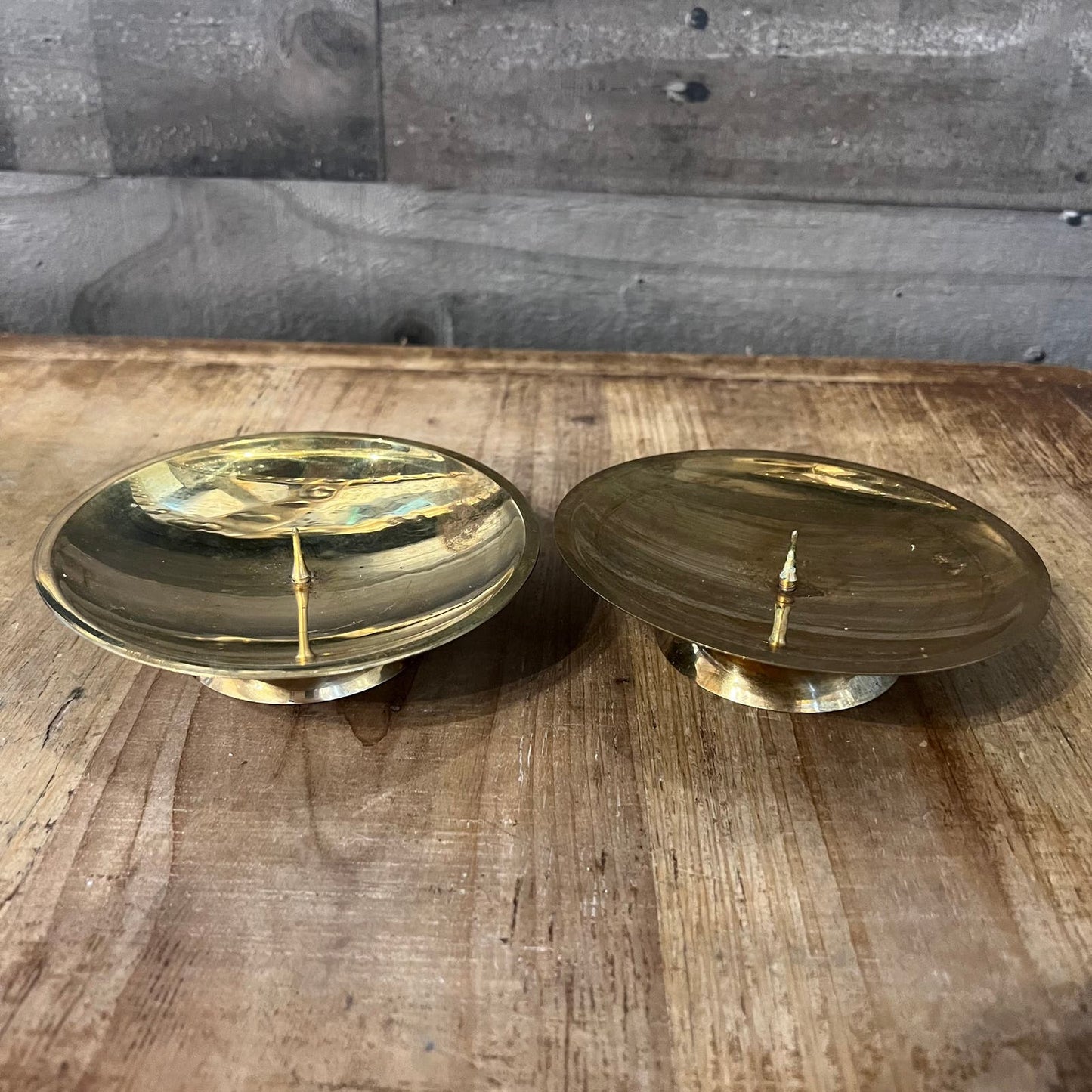 Pair of RIH Solid Brass Pillar Candle Holders