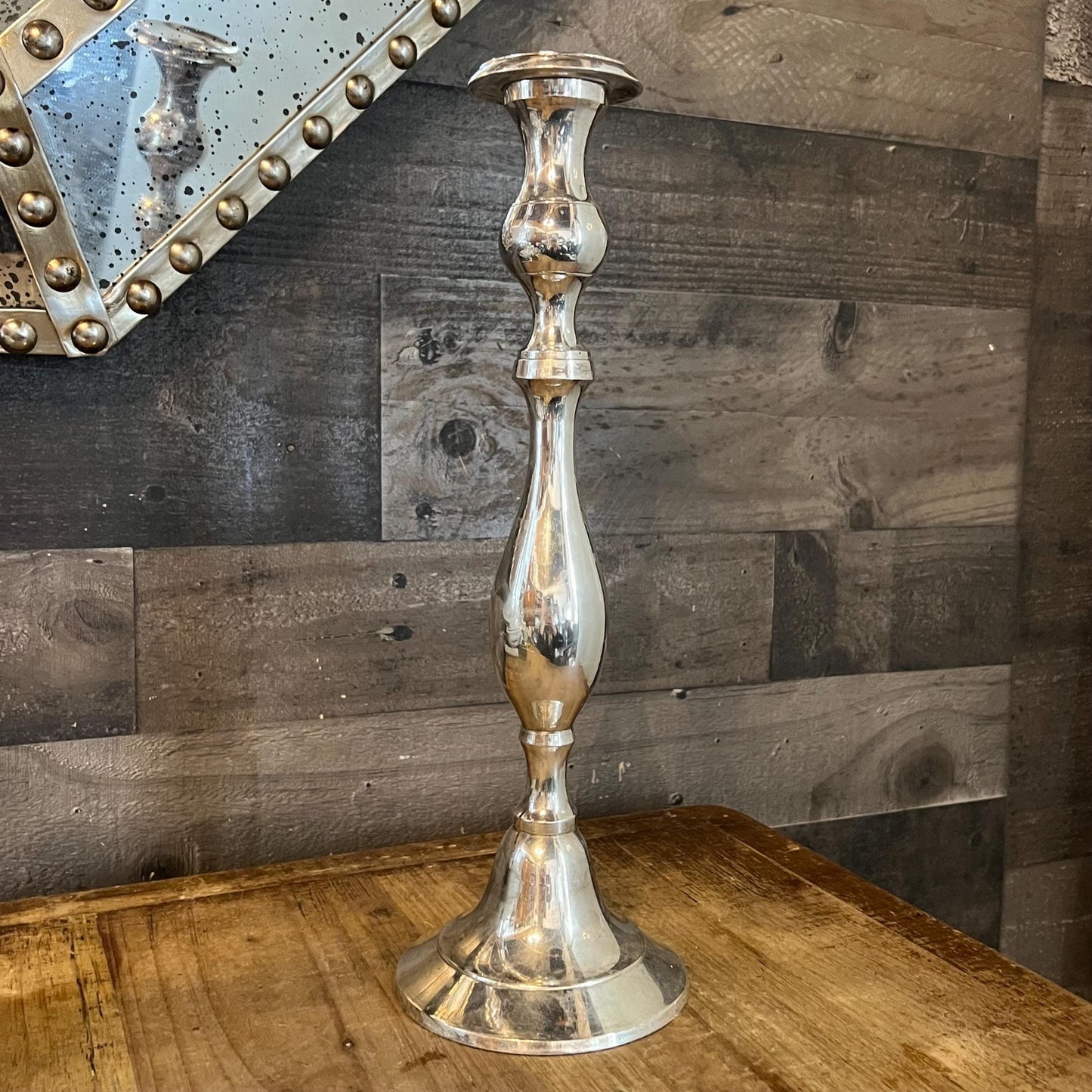 Vintage Tall Silverplated Candlestick Holder