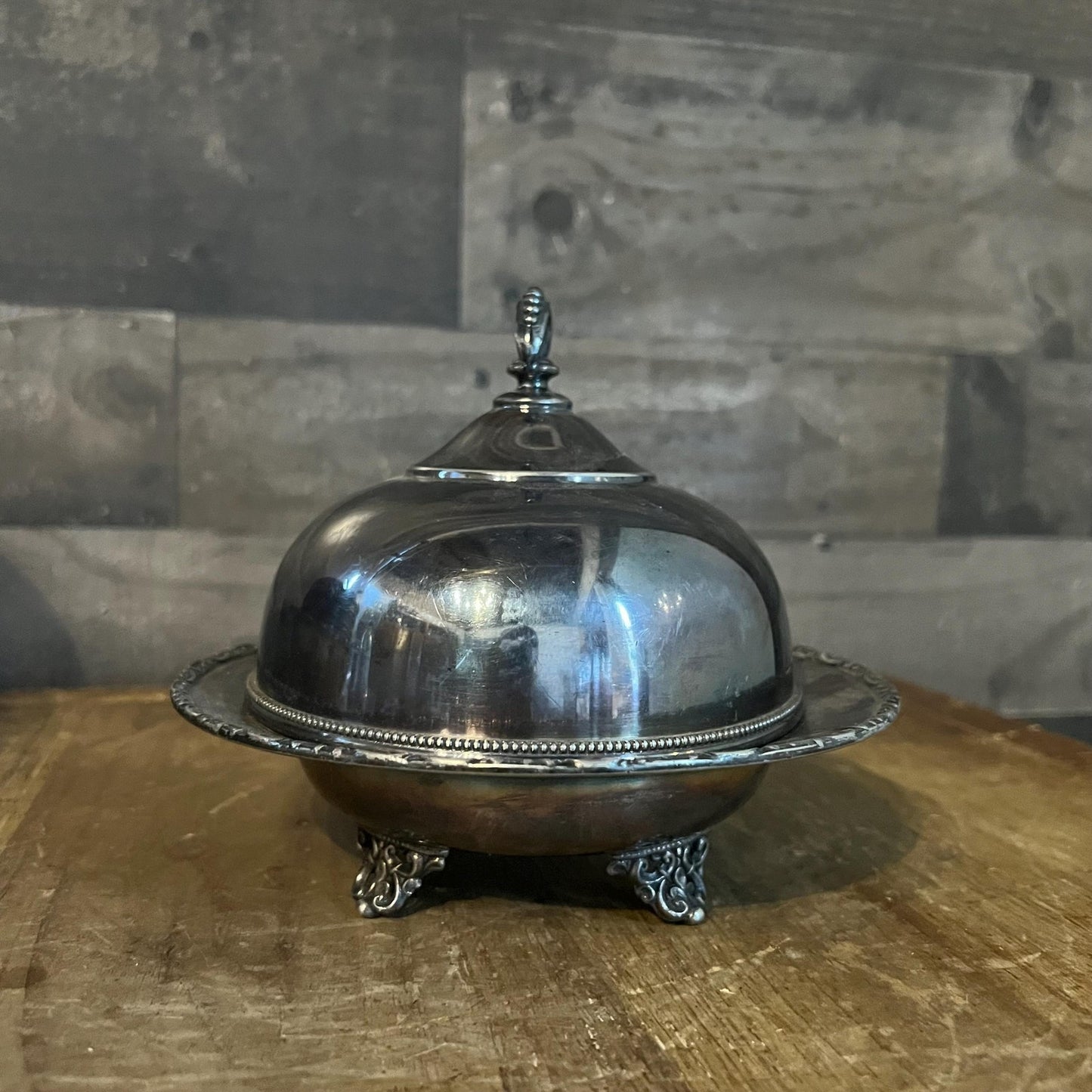 Vintage Wilcox Silverplated Small Dome Server - Butter Server - Cheese Ball Server