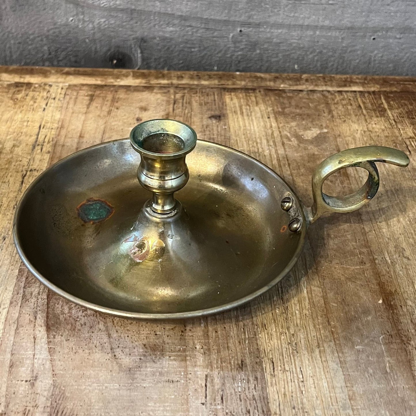 Vintage Brass Chamberstick Candlestick Holder