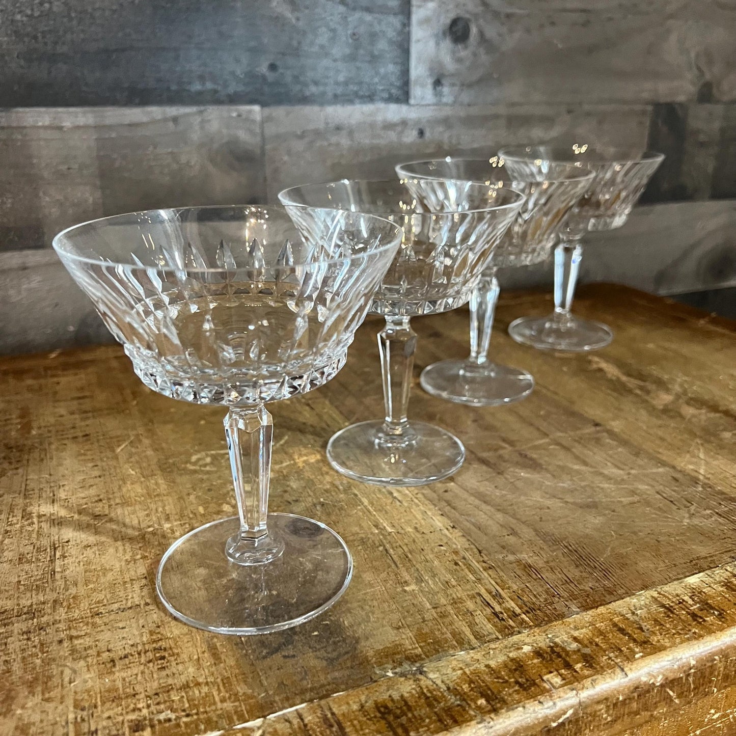 Mikasa Crystal Wimbledon Champagne Glasses - Cocktail Coupes - Tall Sherbet Glasses - Set of 4