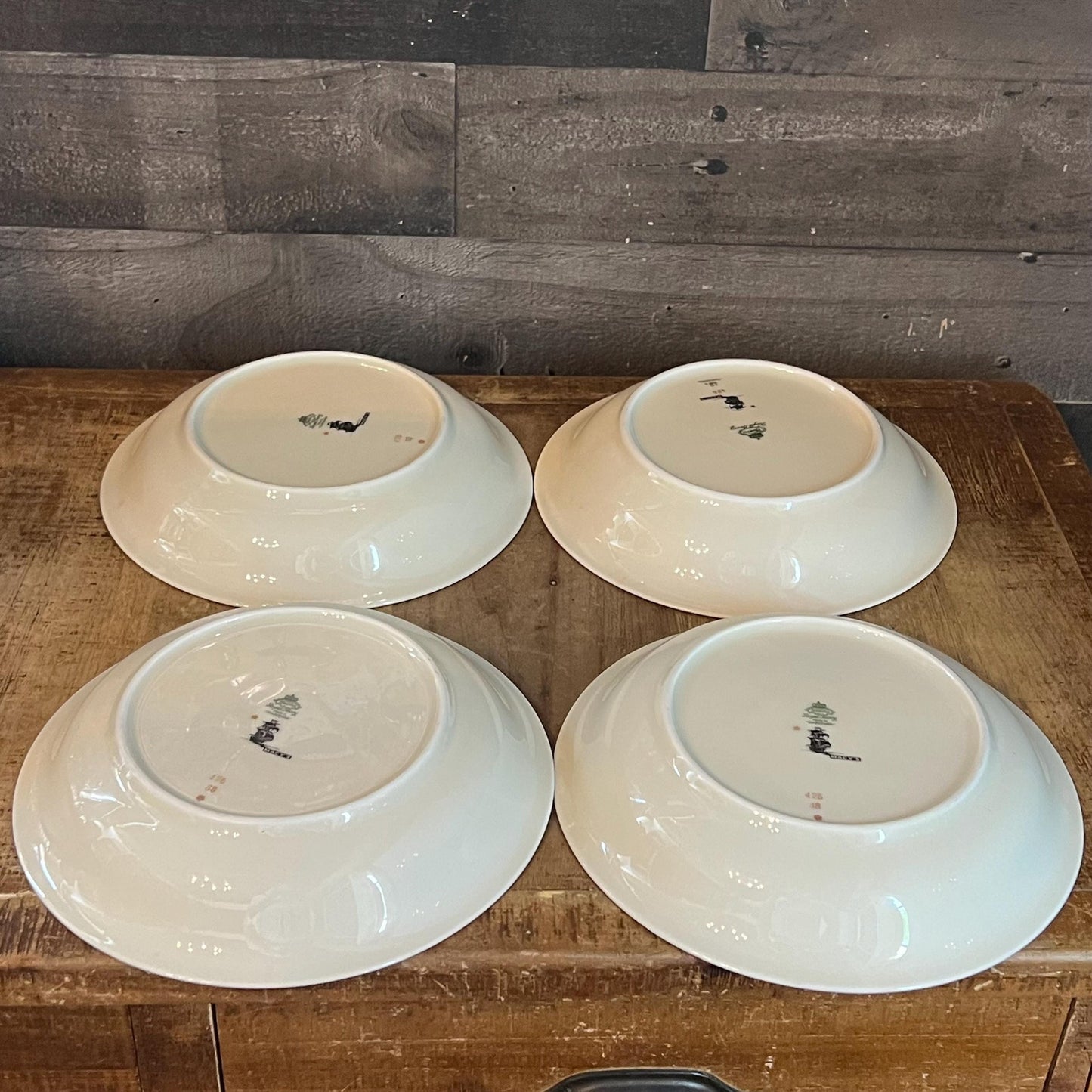 Bohemia Royal Ivory Greek Gold Key Rim Soup Coupe Bowls - Set of 4