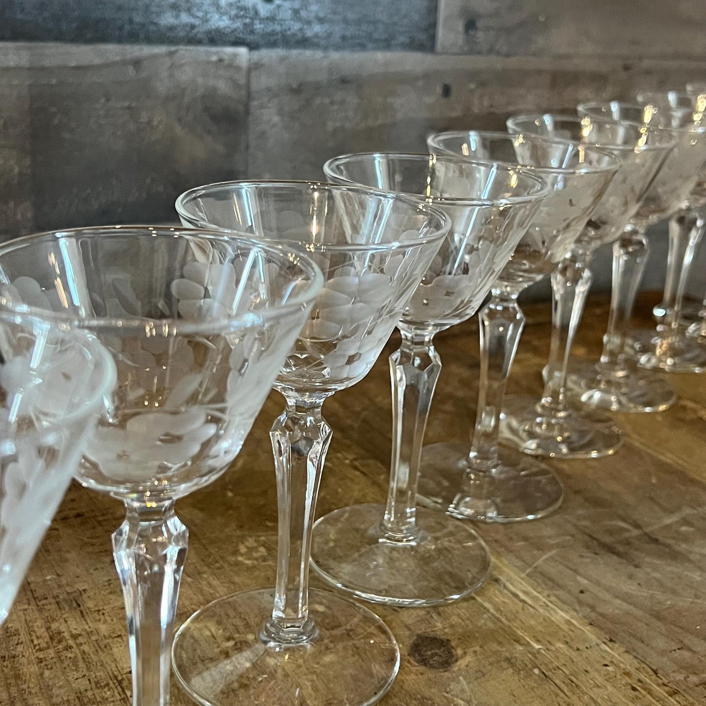Libbey Glass Company Embassy Pattern Cocktail Glasses - Set of 9