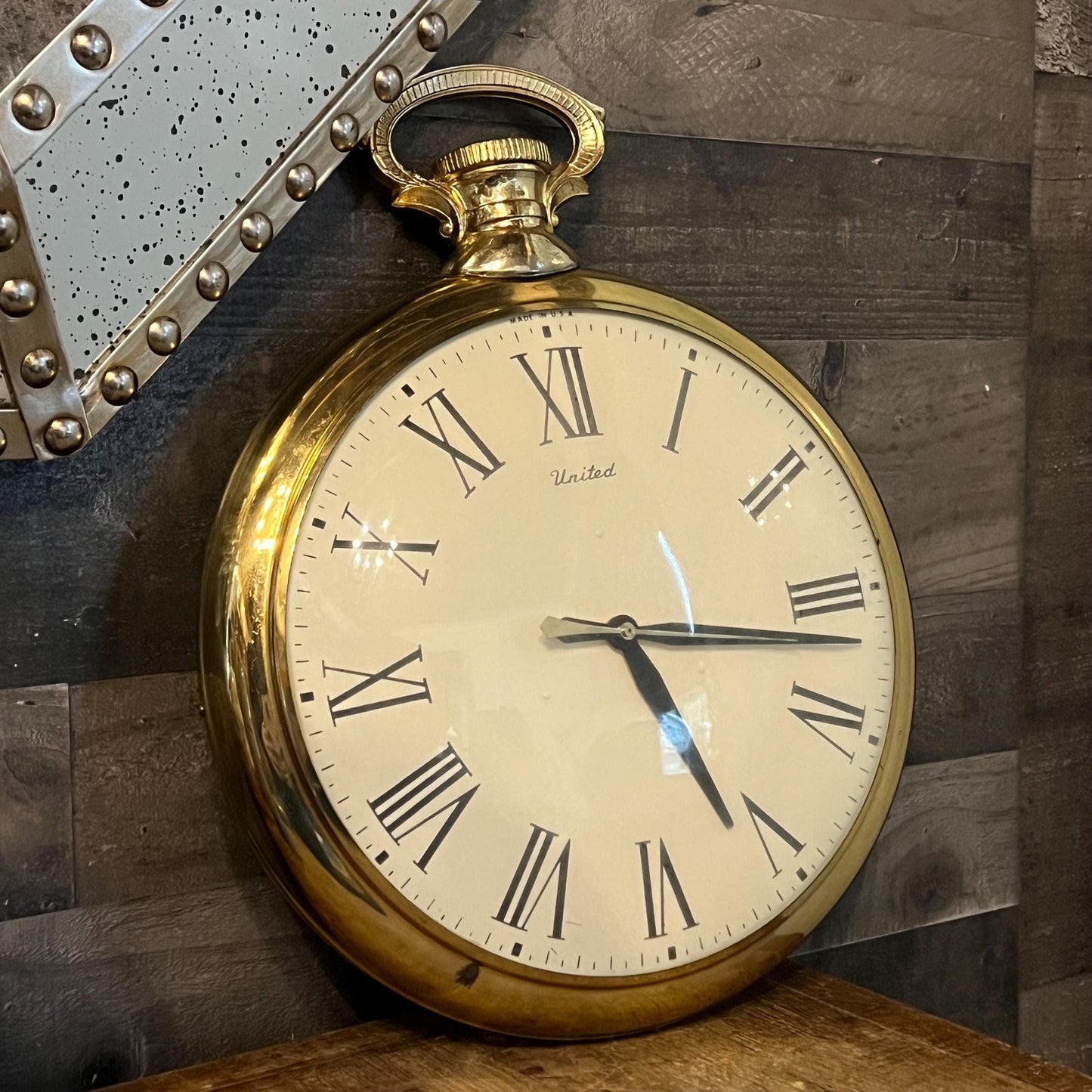 Large Vintage Wall Hanging Pocket Watch Clock