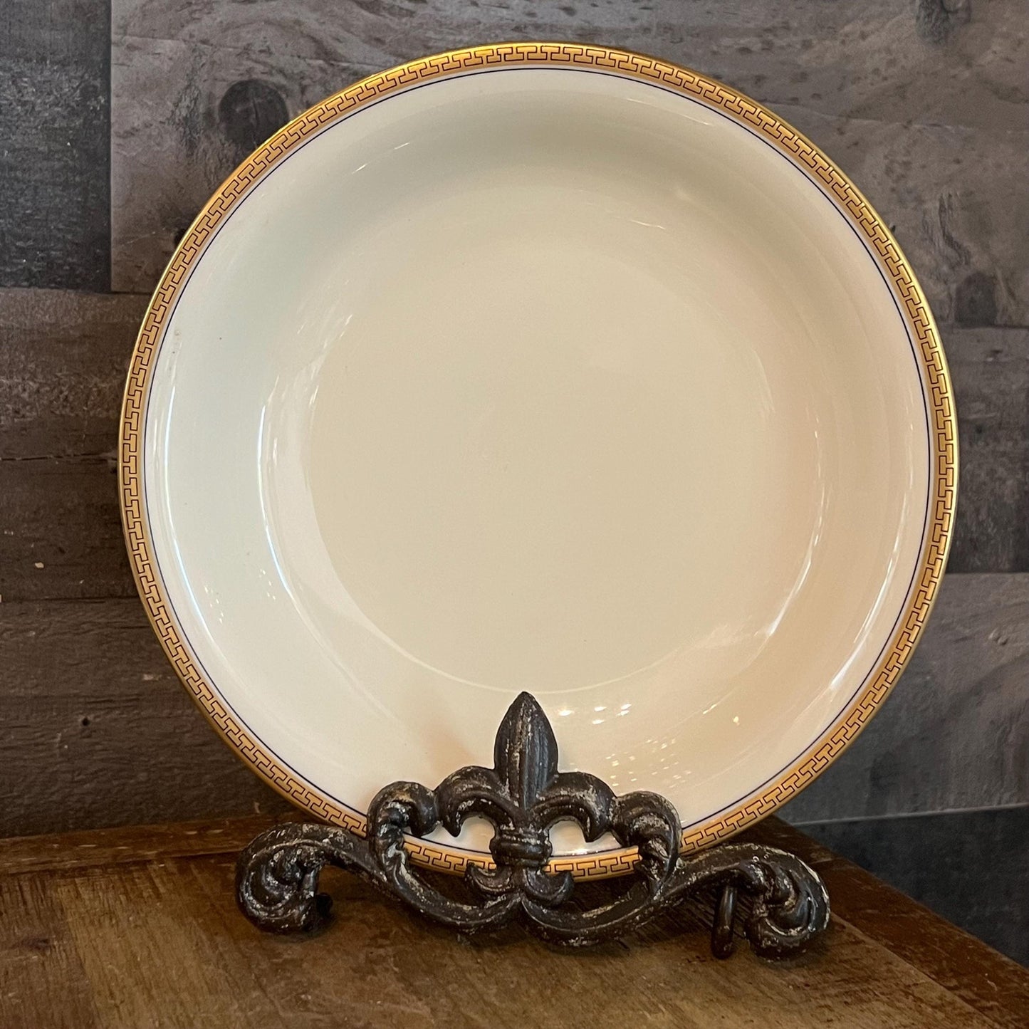 Bohemia Royal Ivory Greek Gold Key Rim Soup Coupe Bowls - Set of 4