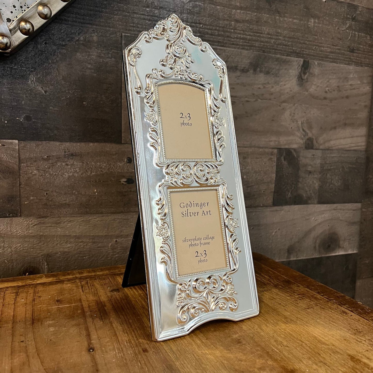 Vintage Godinger Silver Silverplated Ornate Double Table Picture Frame