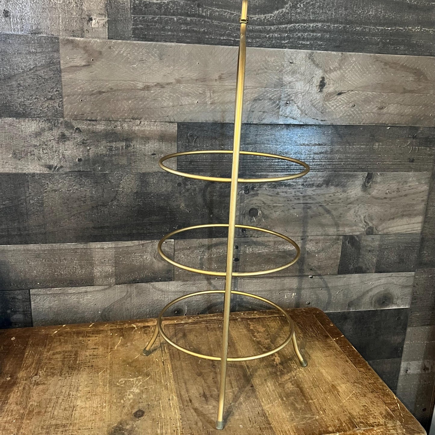 Gold Tone 3 Tier Plate Rack - Pie Rack - Dessert Stand
