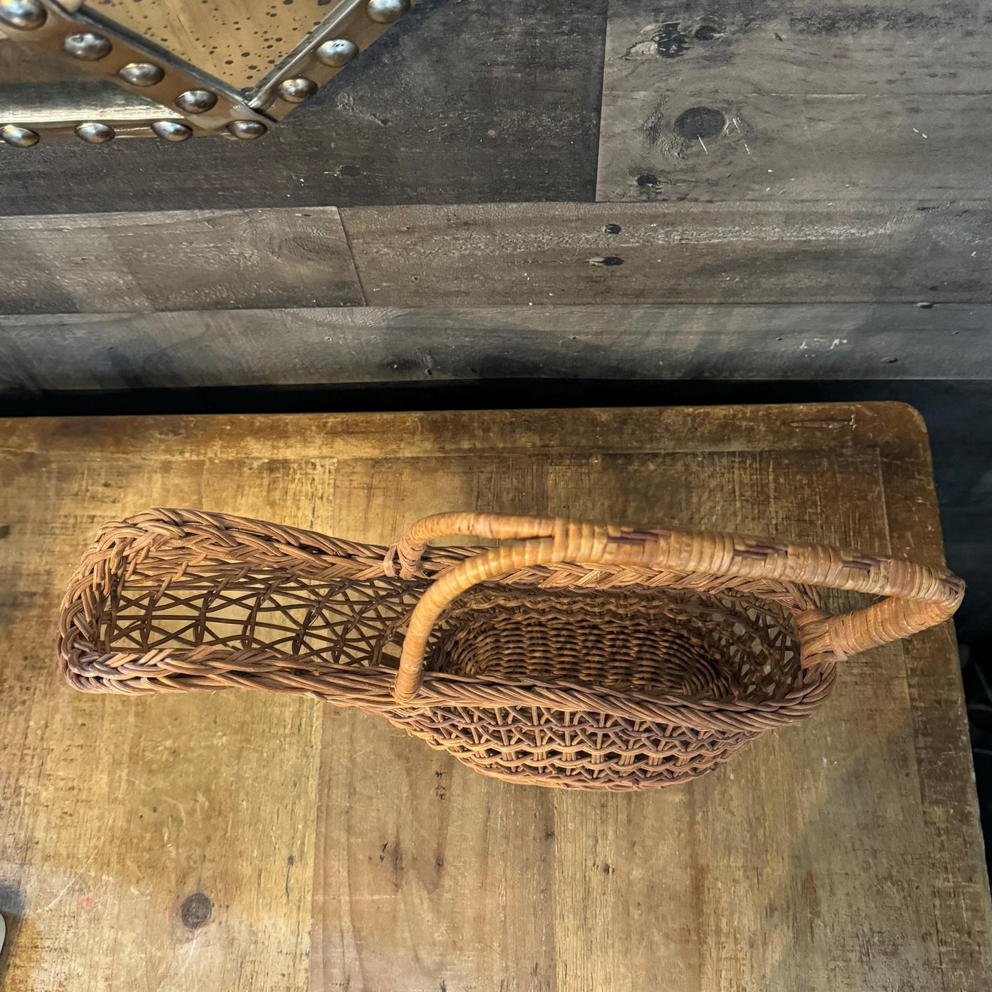 Vintage Woven Wicker Rattan Bottle Holder - Wine Bottle Holder