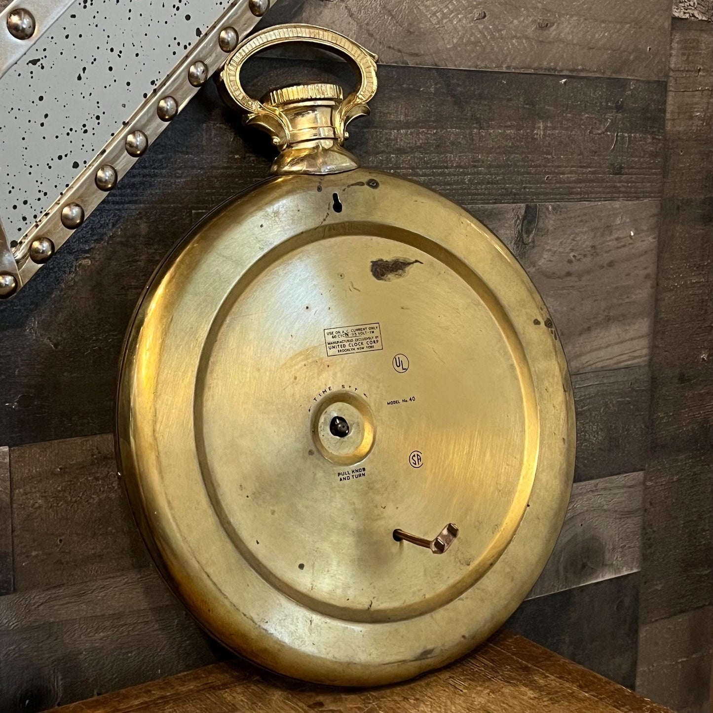 Large Vintage Wall Hanging Pocket Watch Clock