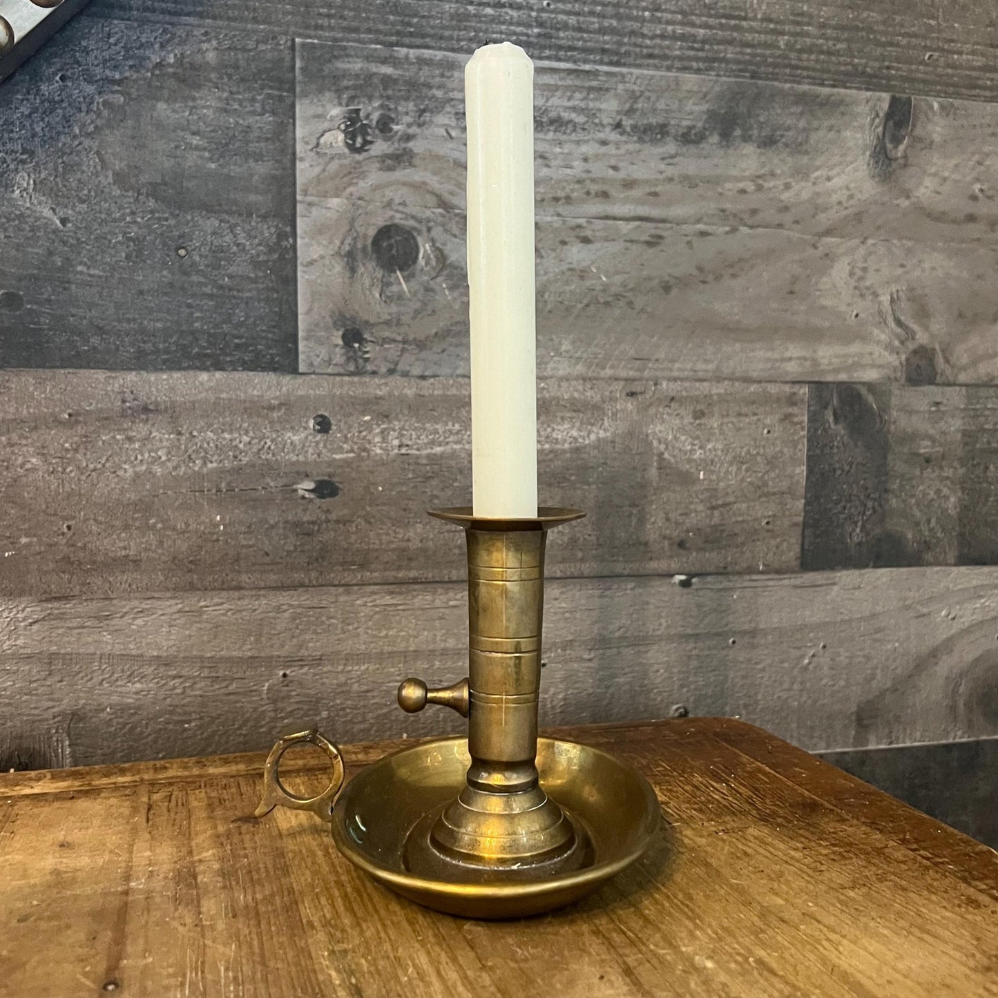 Vintage Brass Chamberstick Candlestick Holder