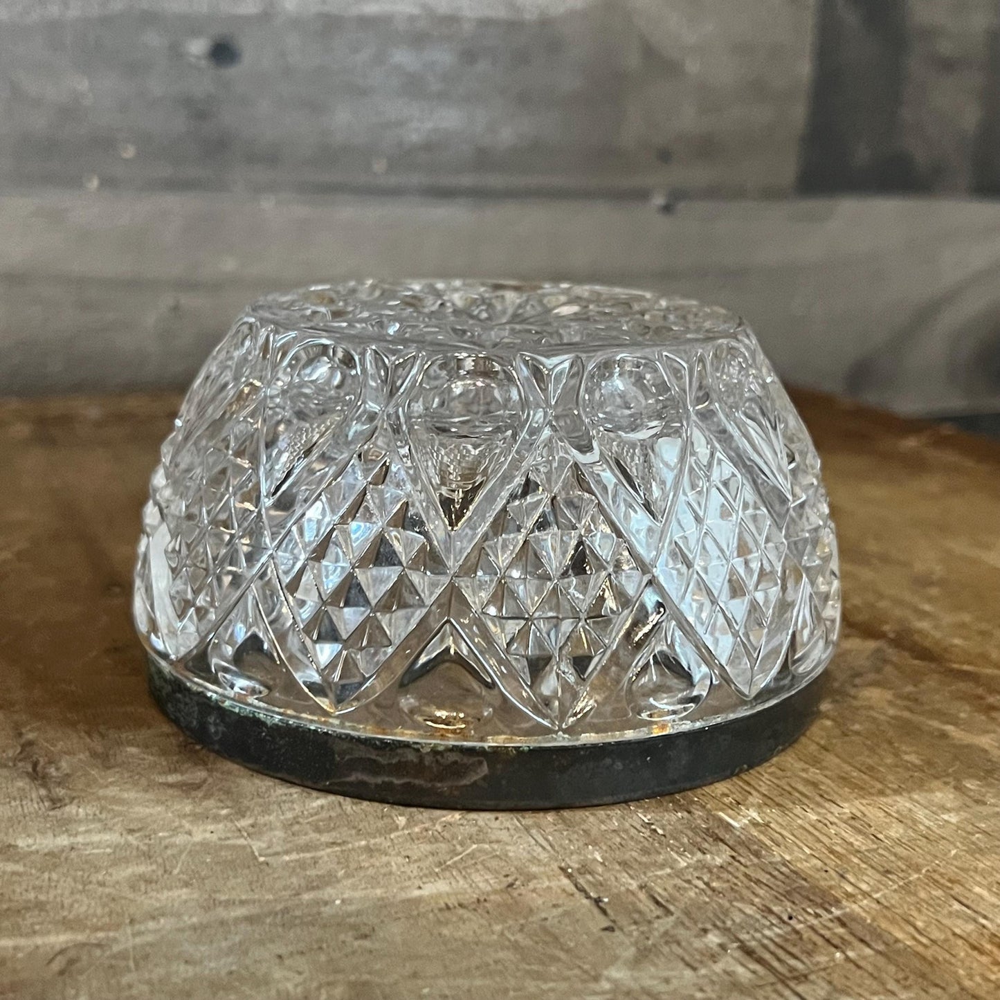 Small Crystal Bowl with Silverplated Rim