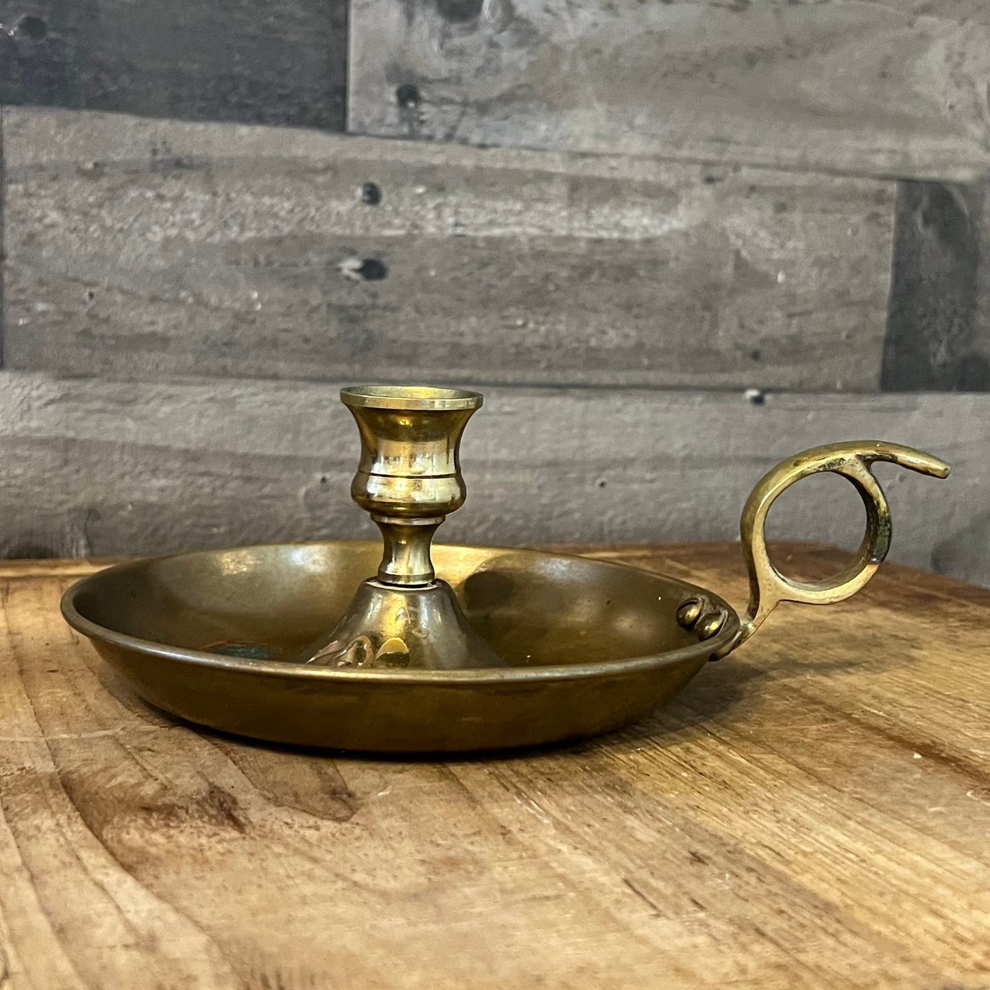 Vintage Brass Chamberstick Candlestick Holder