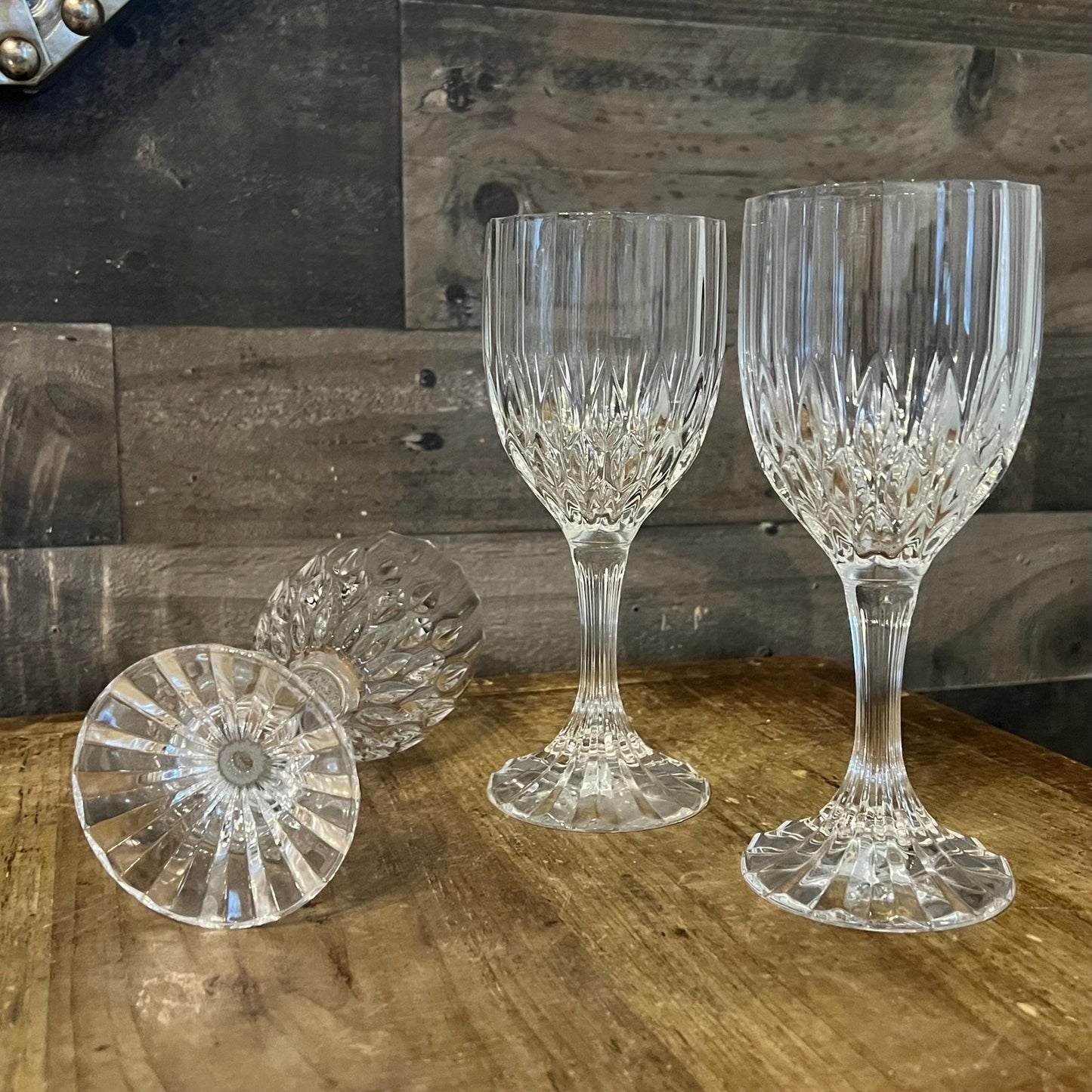 Cristal D’Arques Durand Crystal Bretagne Watet Goblets / Wine Glasses - Set of 3