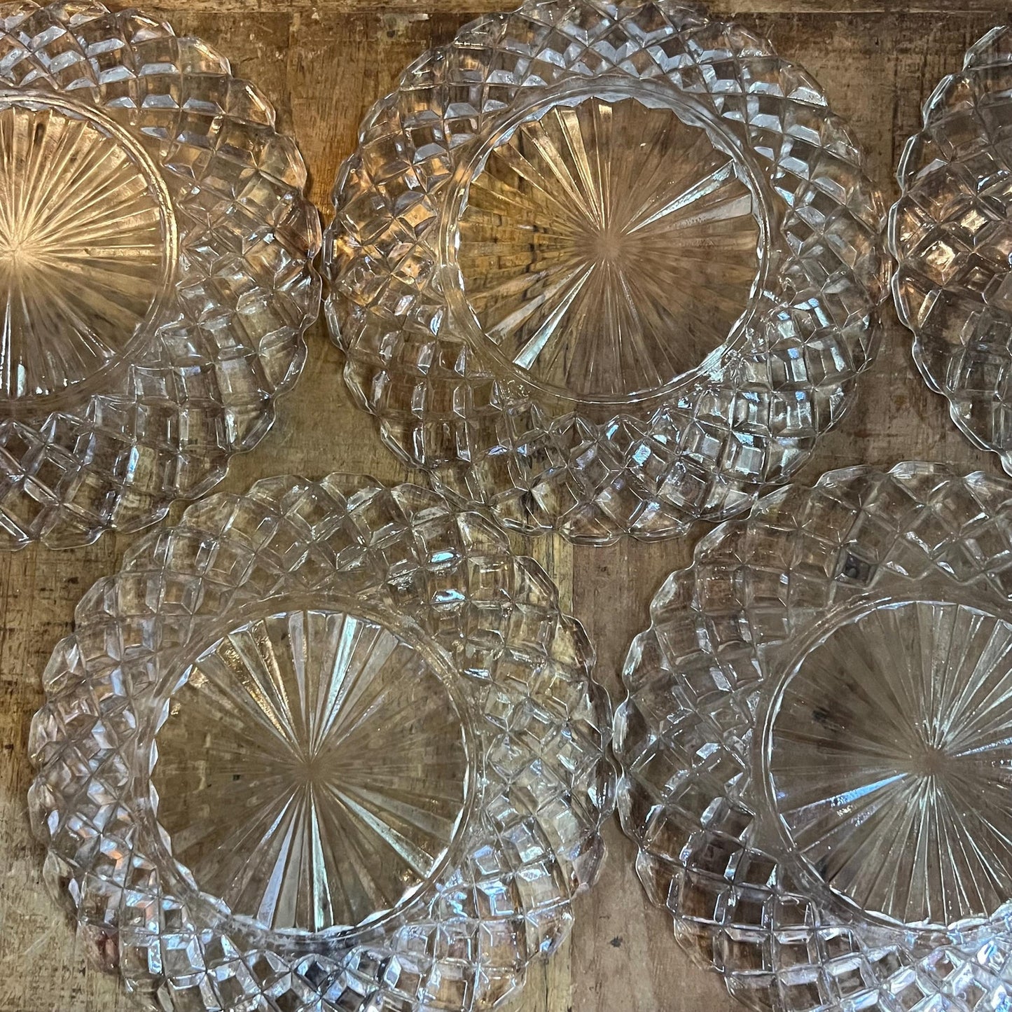 Vintage Anchor Hocking Waterford Clear Glass Bread and Butter Plates - Set of 6