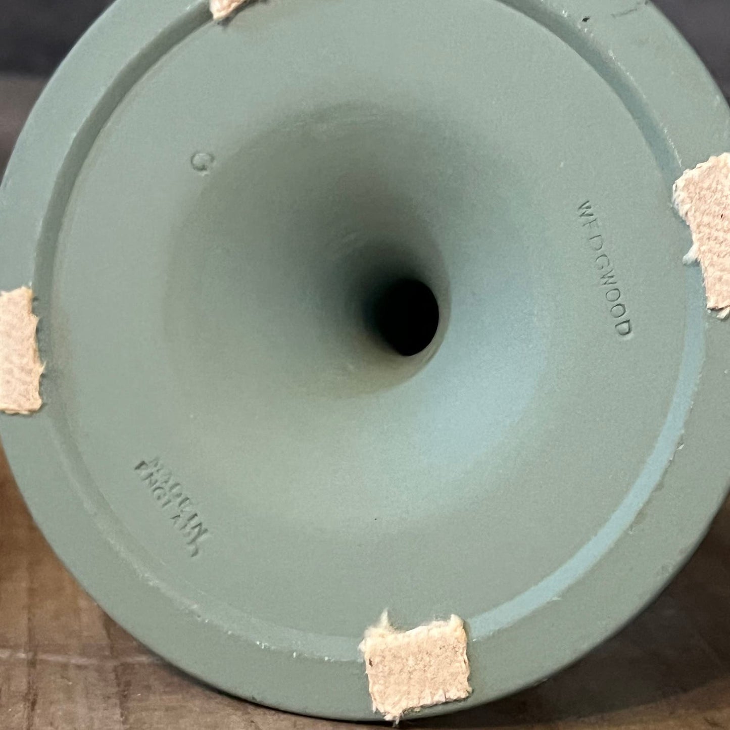 Wedgwood Jasperware Sage Green Candlestick Holders - Pair