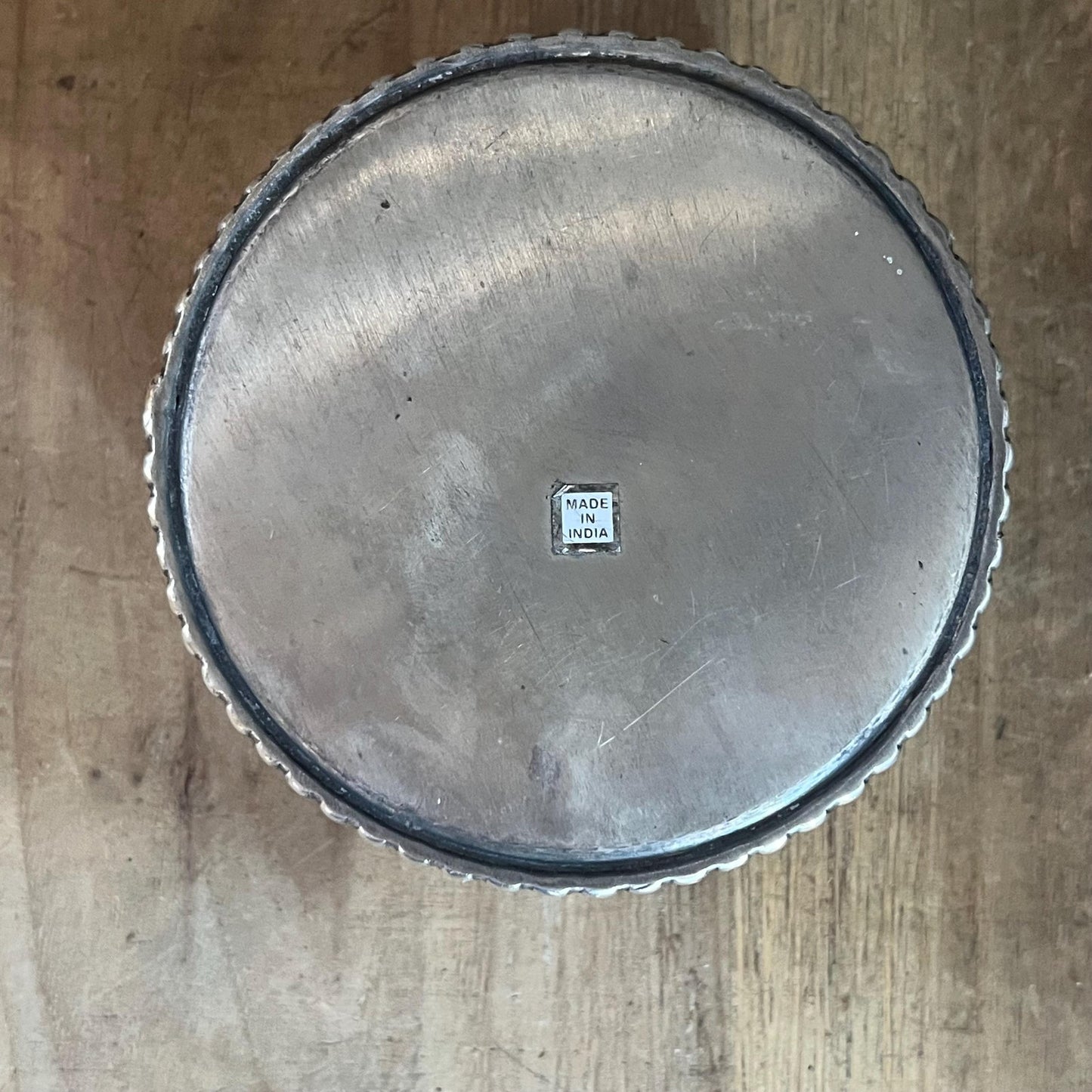 Vintage Silverplated Bottle Coaster - Candle Vessel - Small Bowl