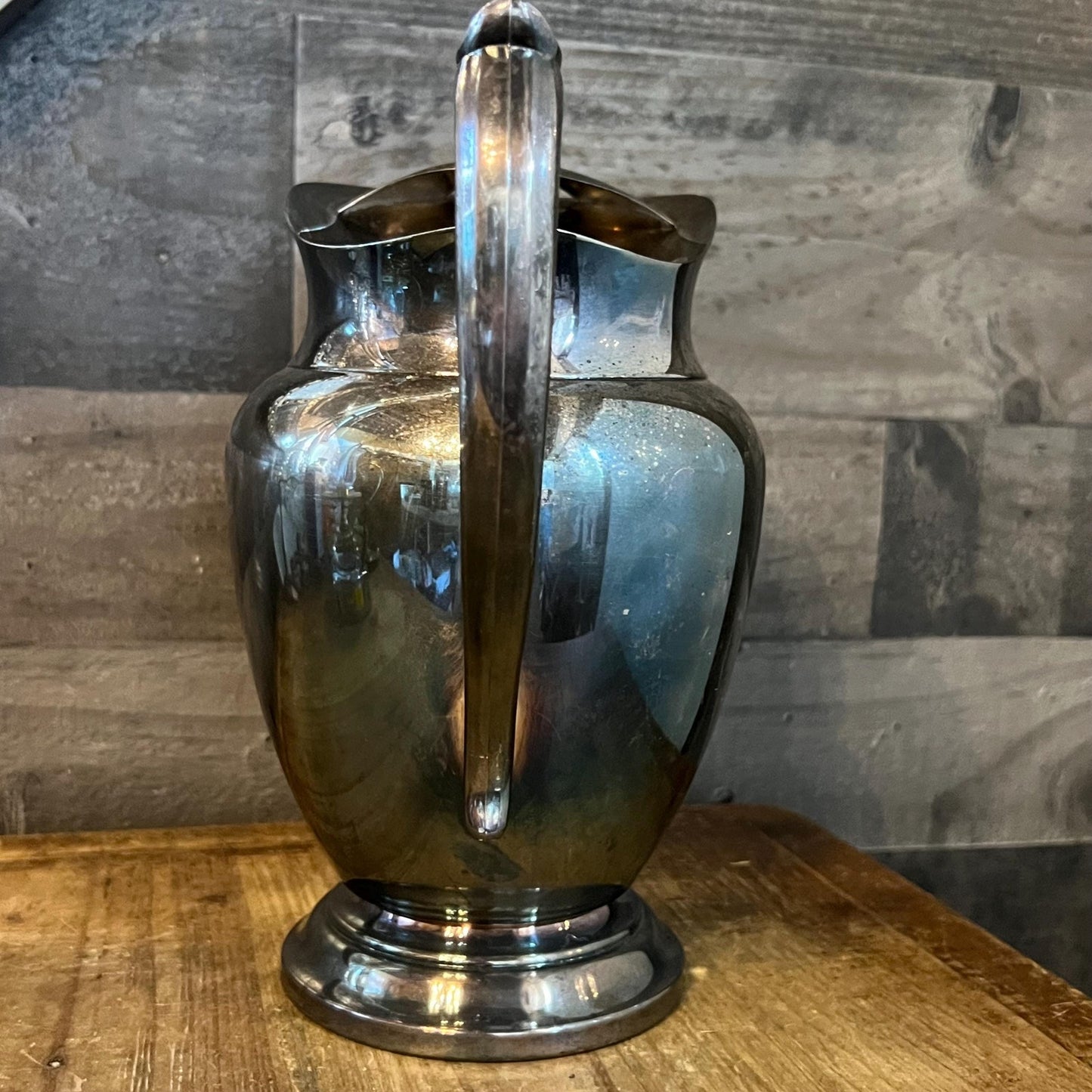 Vintage WM A Rogers Silverplated Handled Pitcher with Ice Catch