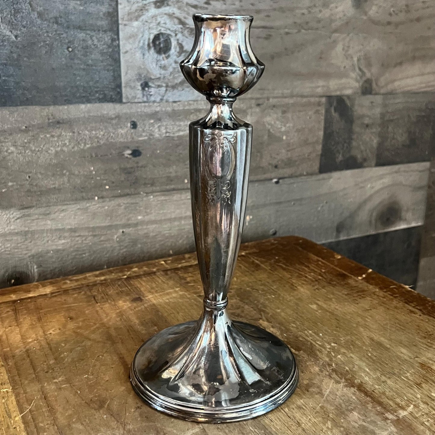 Vintage Wallace Bros Silver Co Silverplated Candlestick Holder