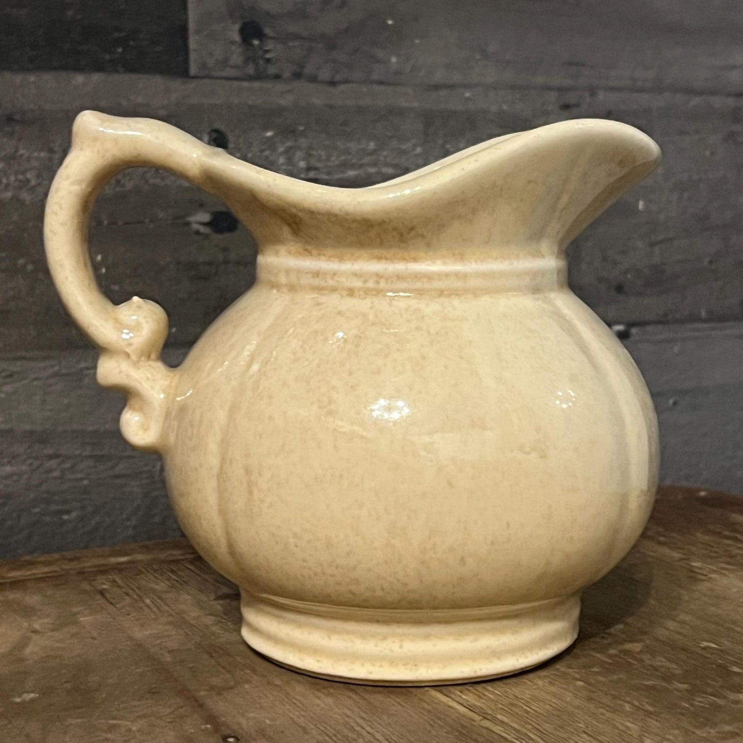 Vintage McCoy Pottery Beige Small Handled Pitcher