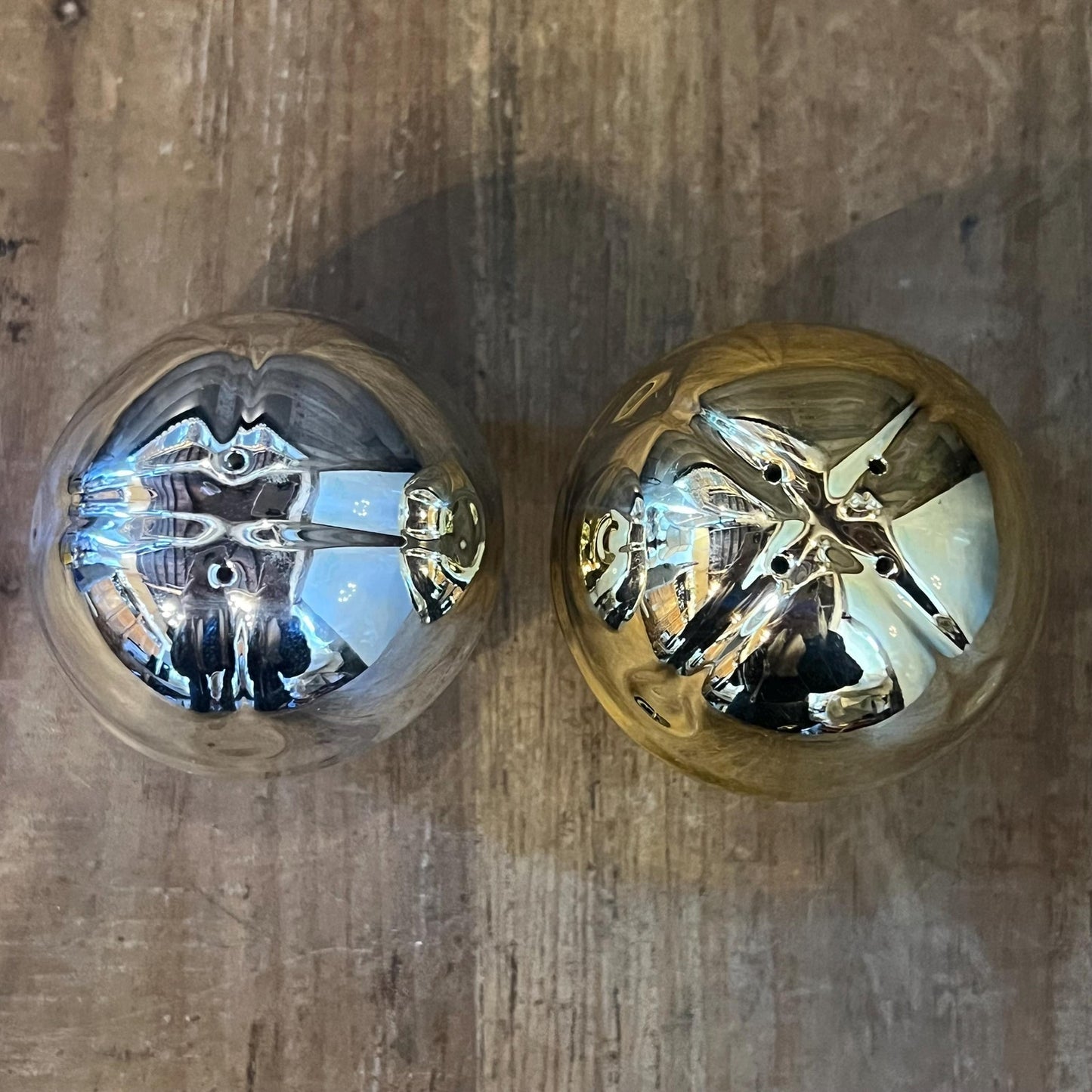 Vintage Hallmark Silver and Gold Jingle Bells Salt and Pepper Shakers