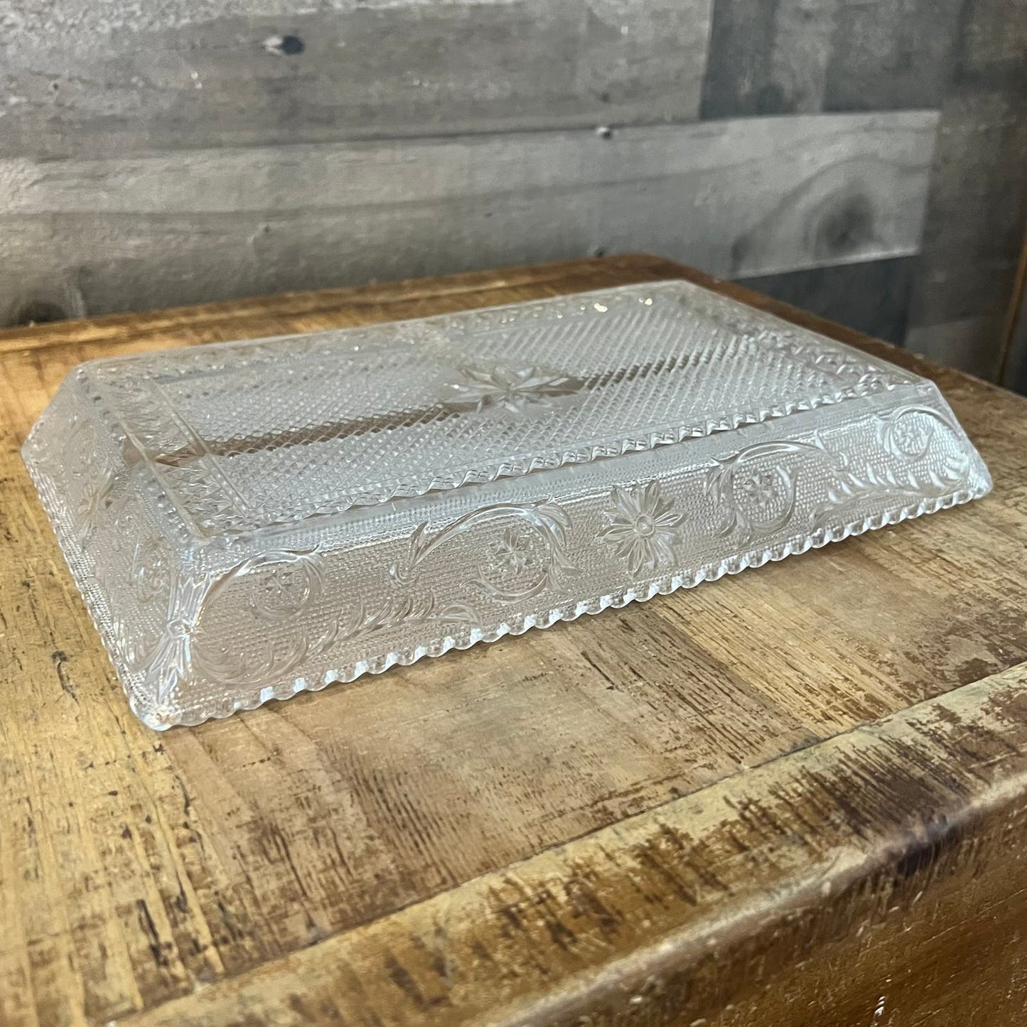 Duncan & Miller Sandwich Clear Rectangular 3 Part Relish Dish - Trinket Tray - Jewelry Tray - Entryway Tray - Vanity Tray