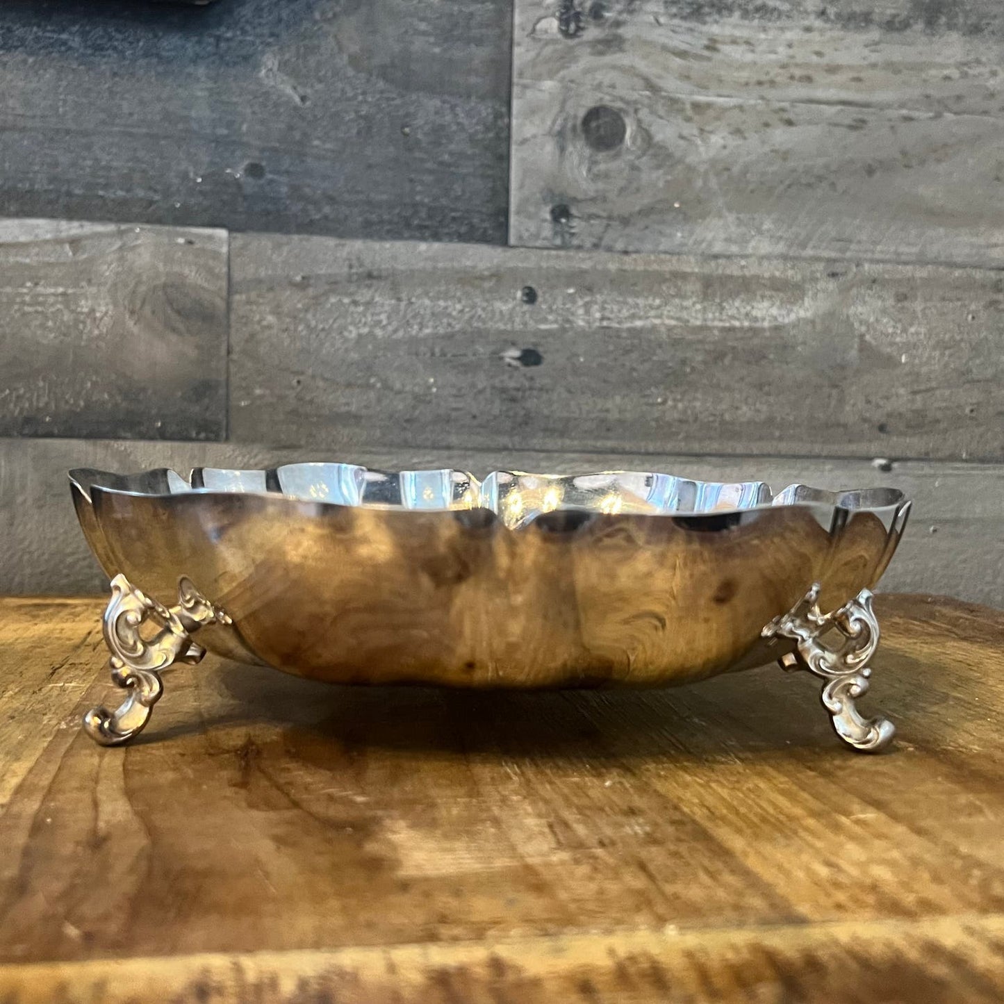 Vintage WM A Rogers Silverplated Round Footed Serving Dish