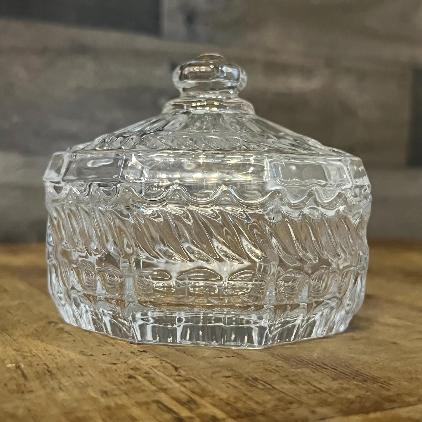 Vintage Crystal Lidded Trinket Dish