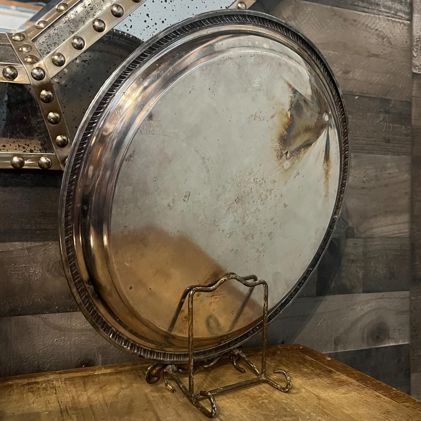 Vintage Silverplated Round Tray
