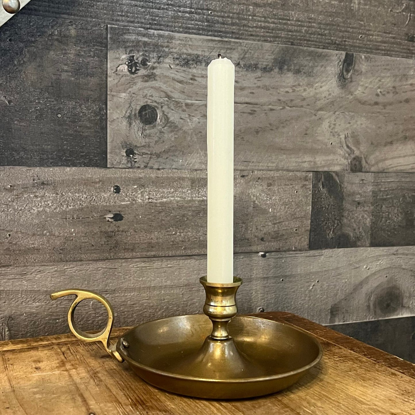 Vintage Brass Chamberstick Candlestick Holder