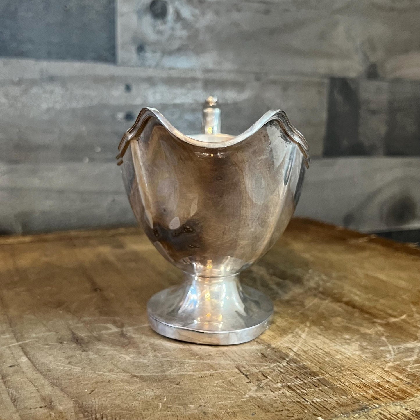 Vintage Silverplated Pedestal Gravy Boat - Sauce Server