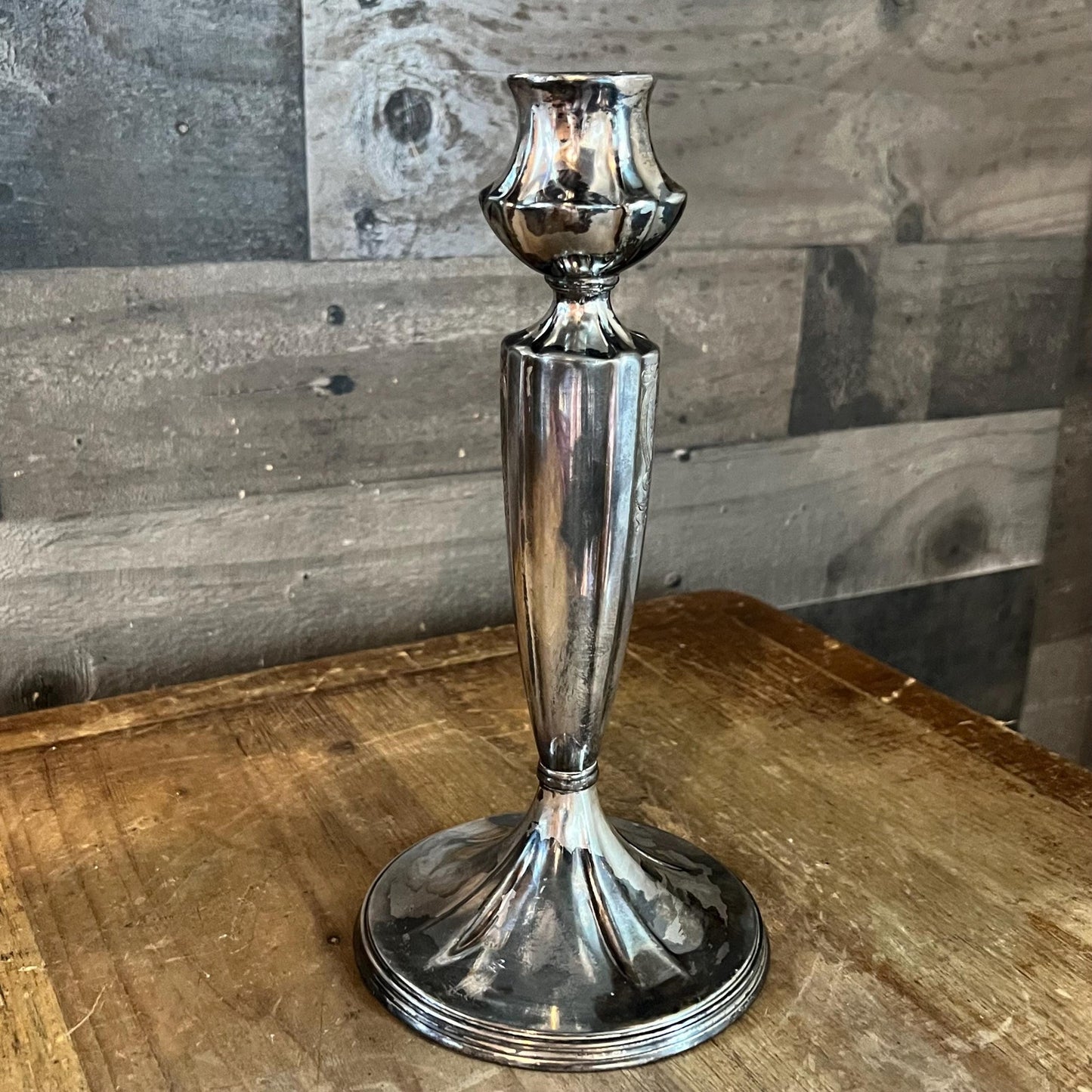 Vintage Wallace Bros Silver Co Silverplated Candlestick Holder