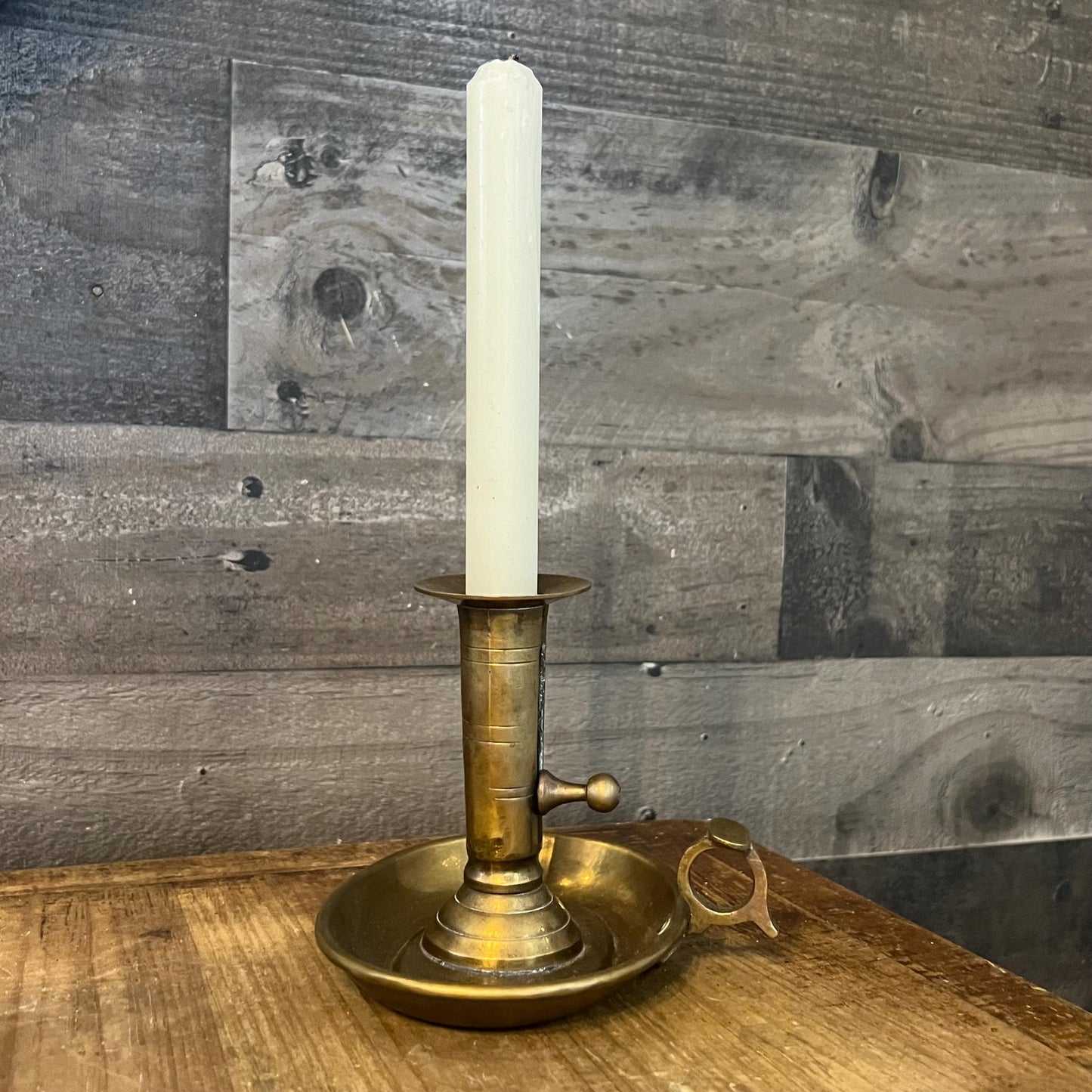 Vintage Brass Chamberstick Candlestick Holder