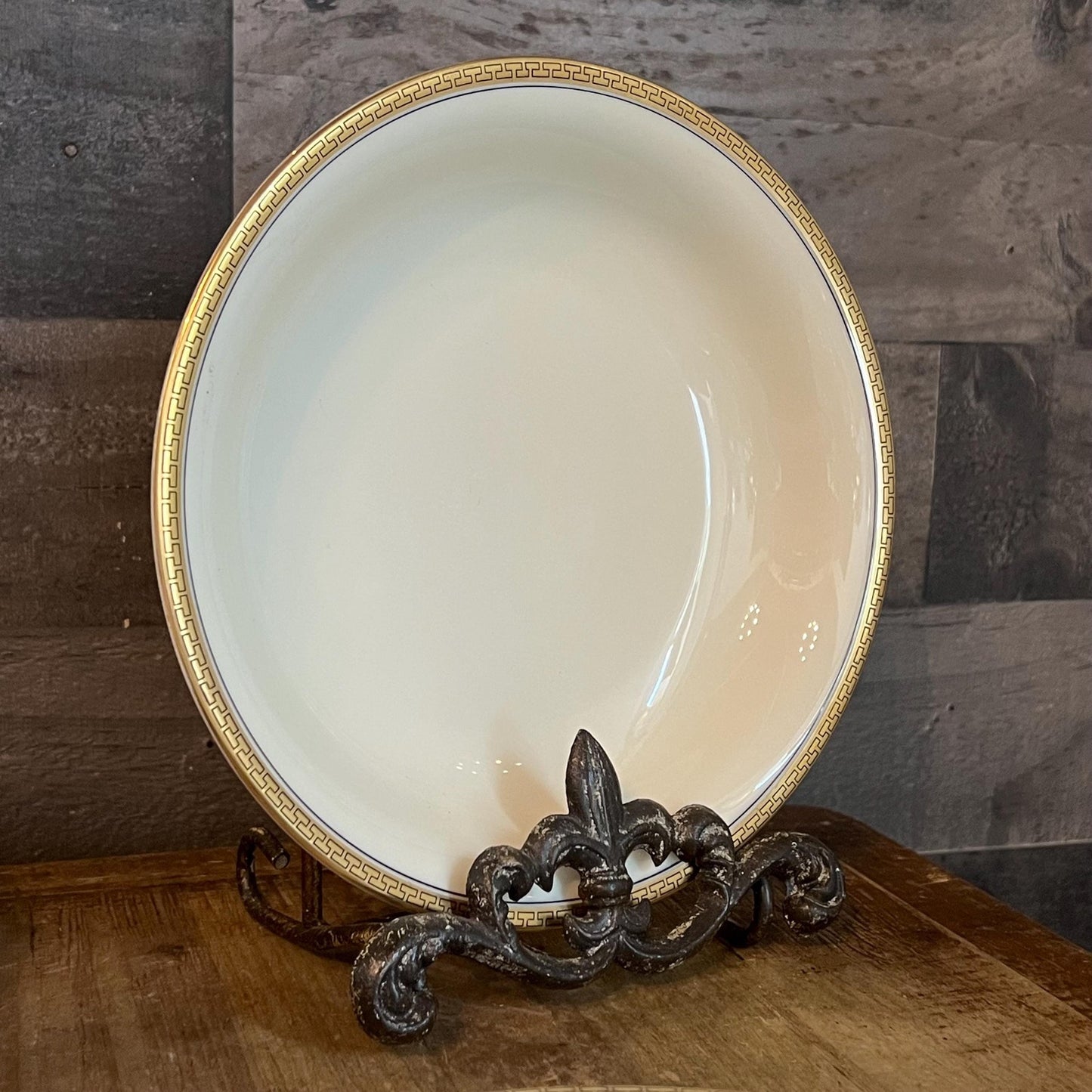 Bohemia Royal Ivory Greek Gold Key Rim Soup Coupe Bowls - Set of 4